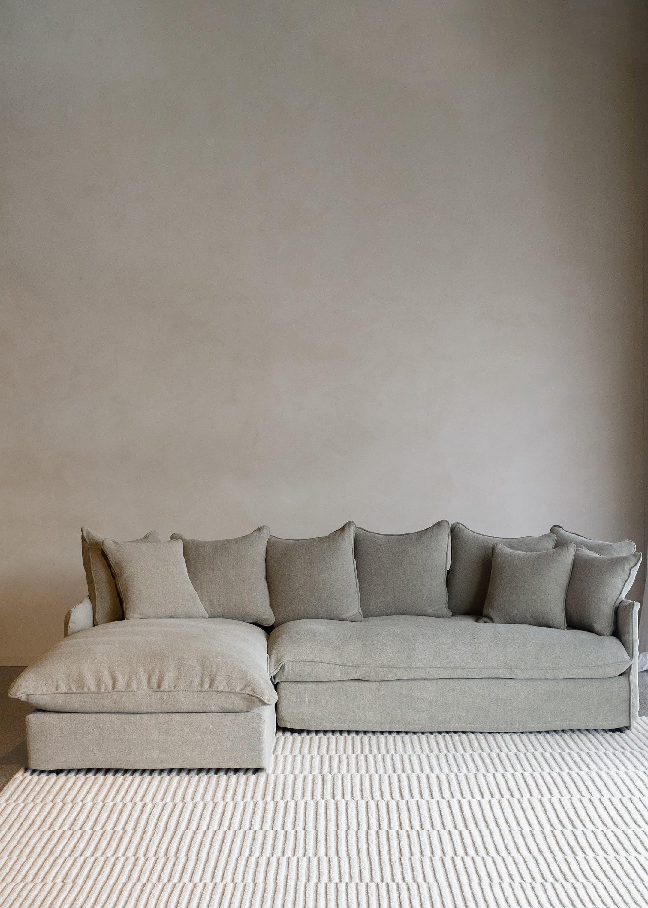 Eden Sofa with Chaise / Khaki