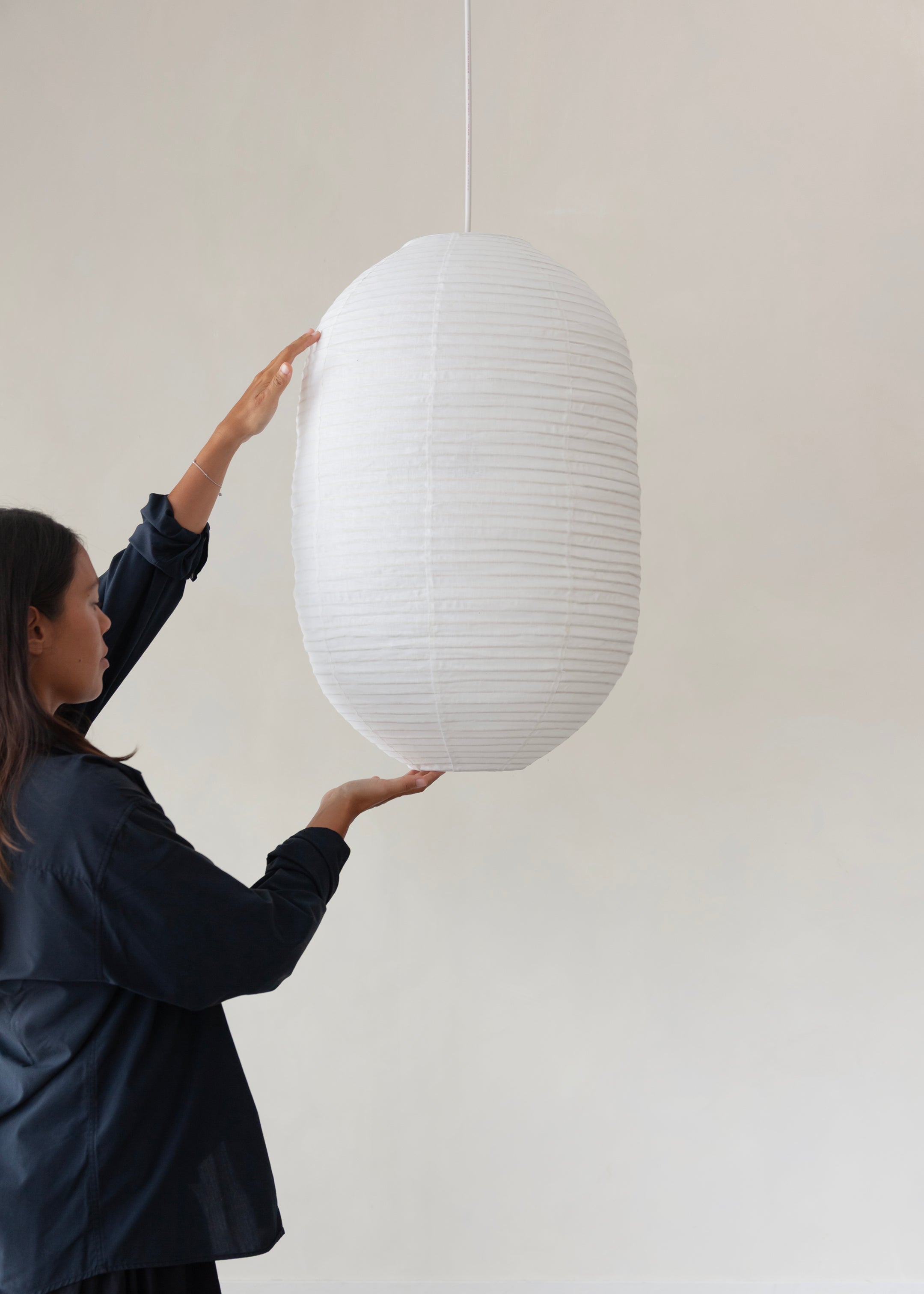 Elva Linen Lantern / Off White