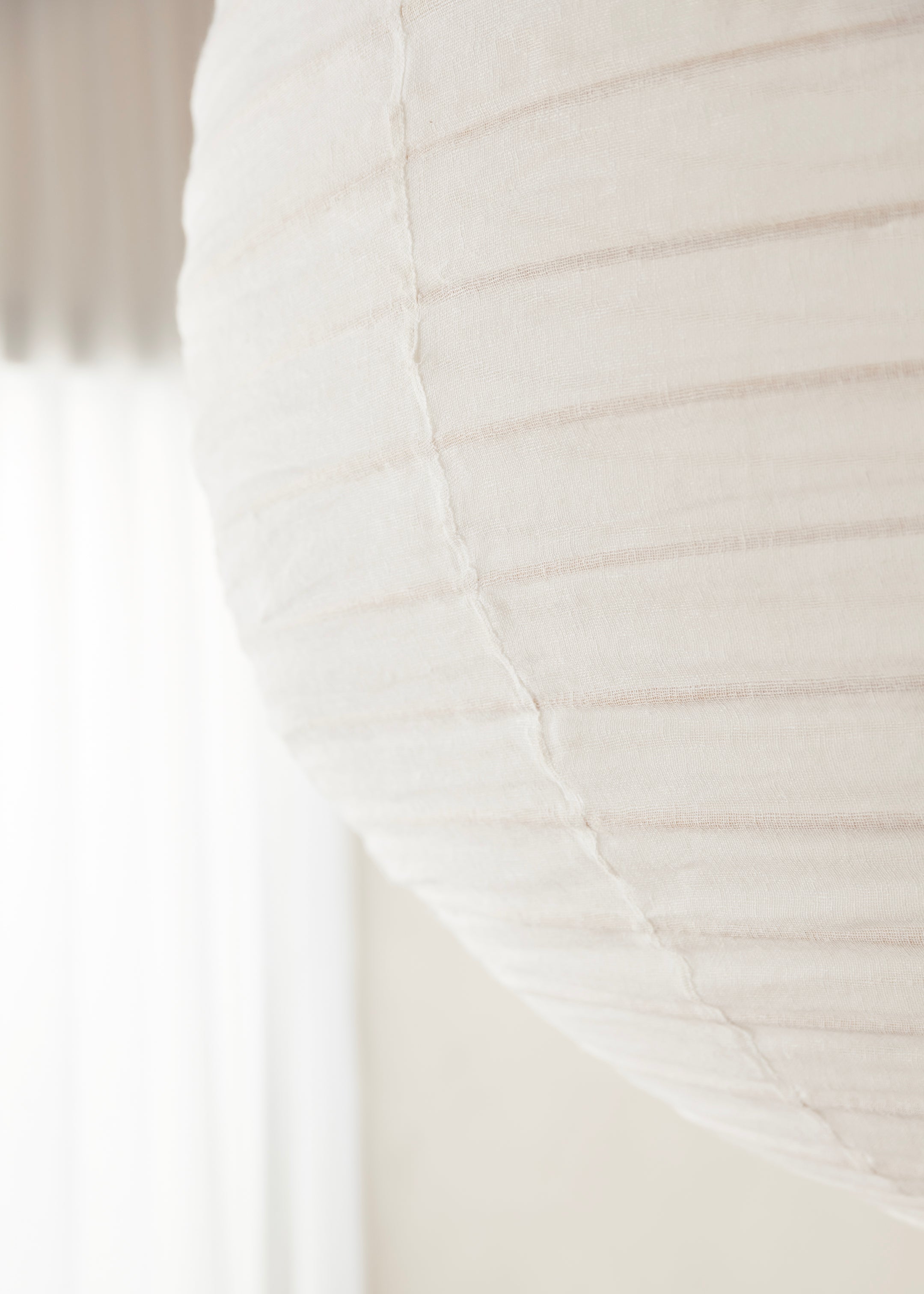 Globe Linen Lantern / Off  White