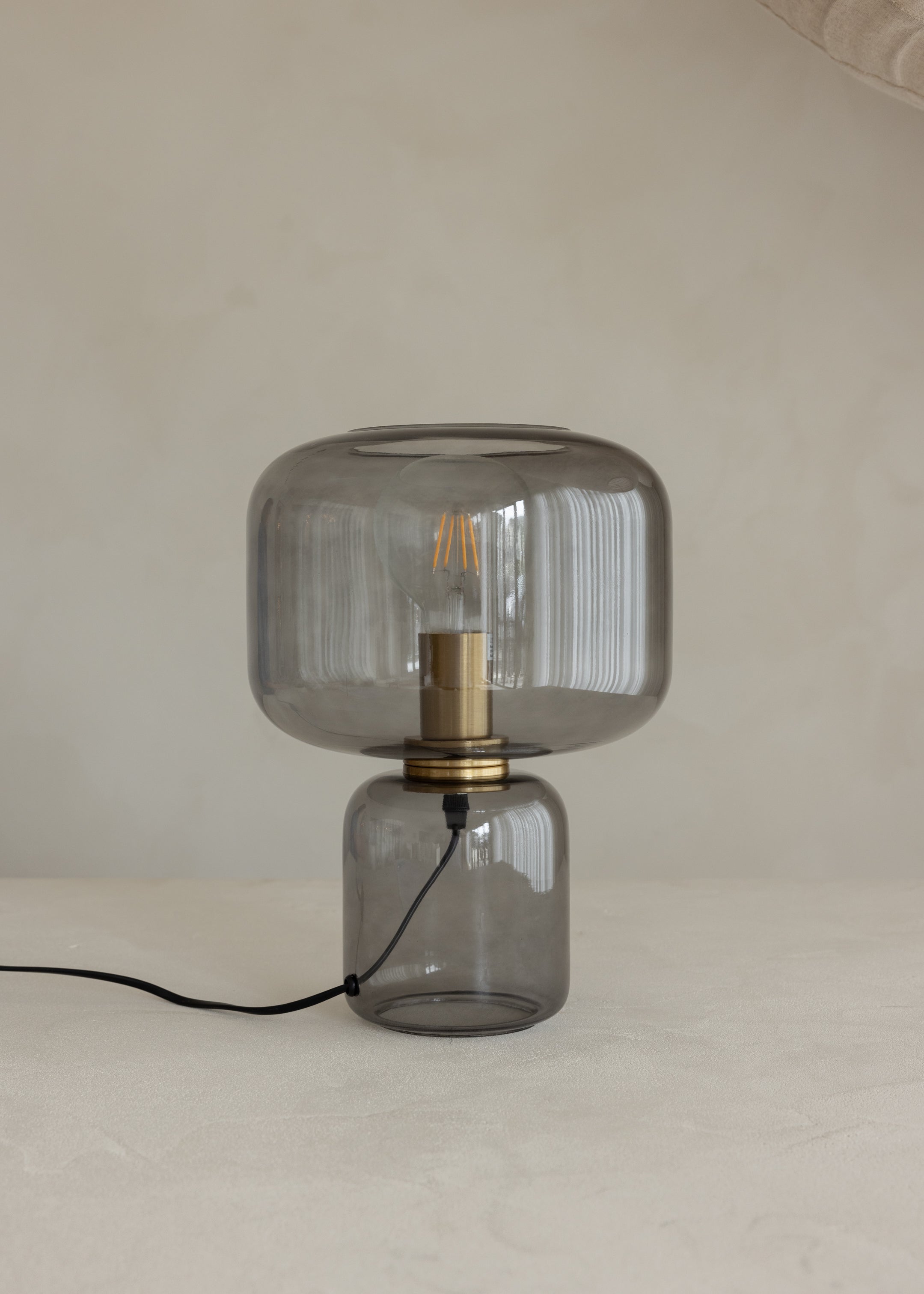 Glass Table Lamp / Taupe