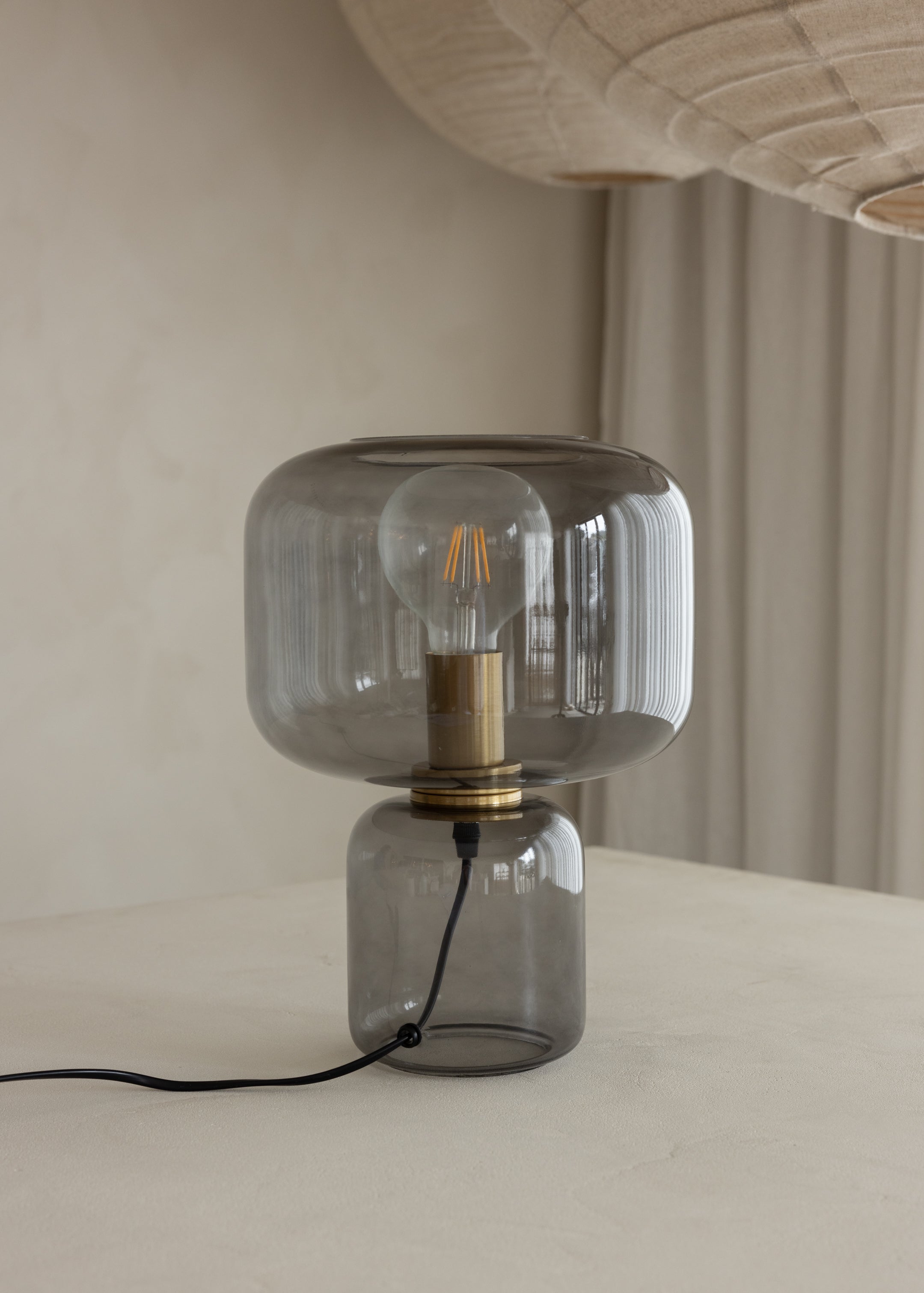 Glass Table Lamp / Taupe