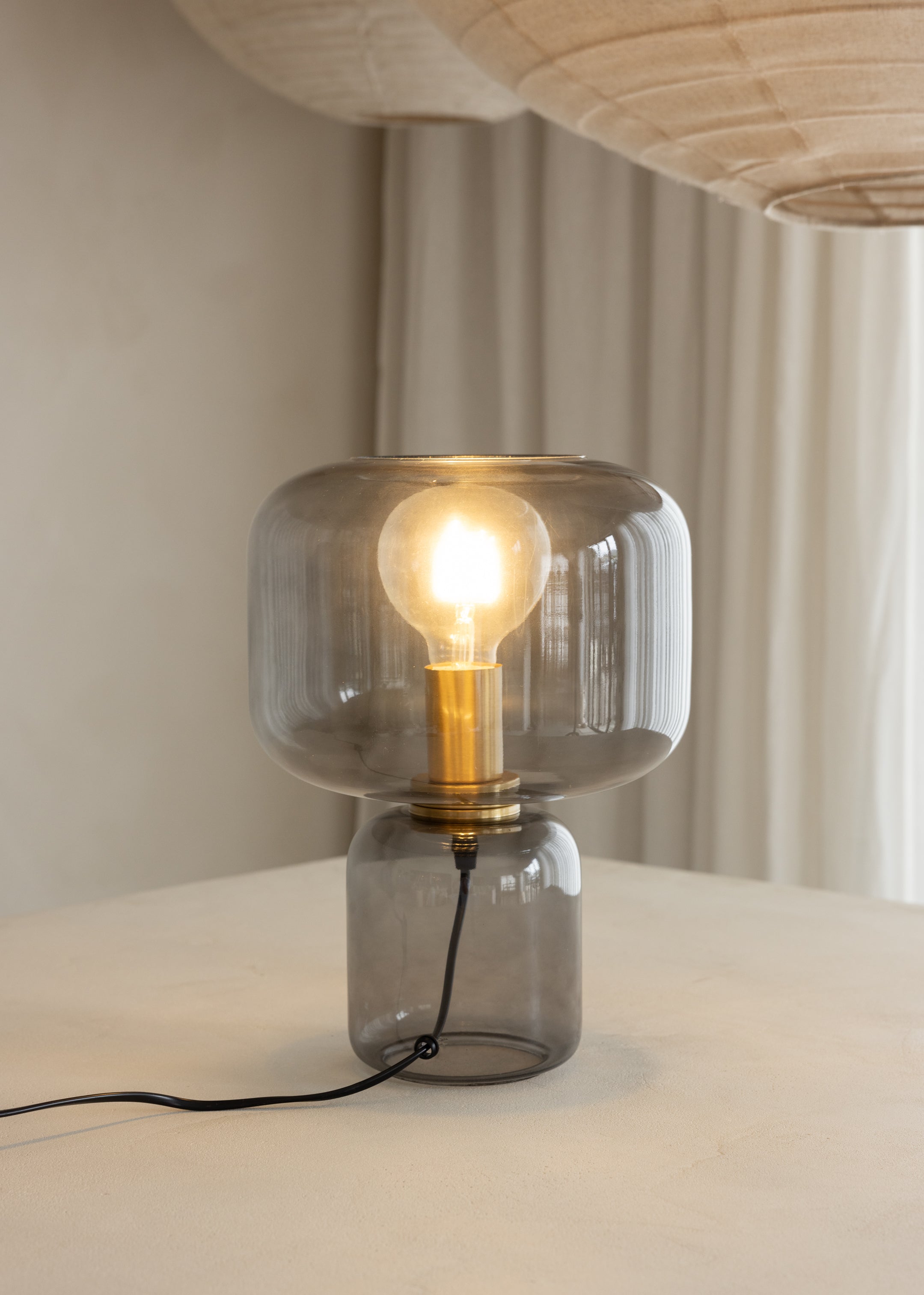 Glass Table Lamp / Taupe