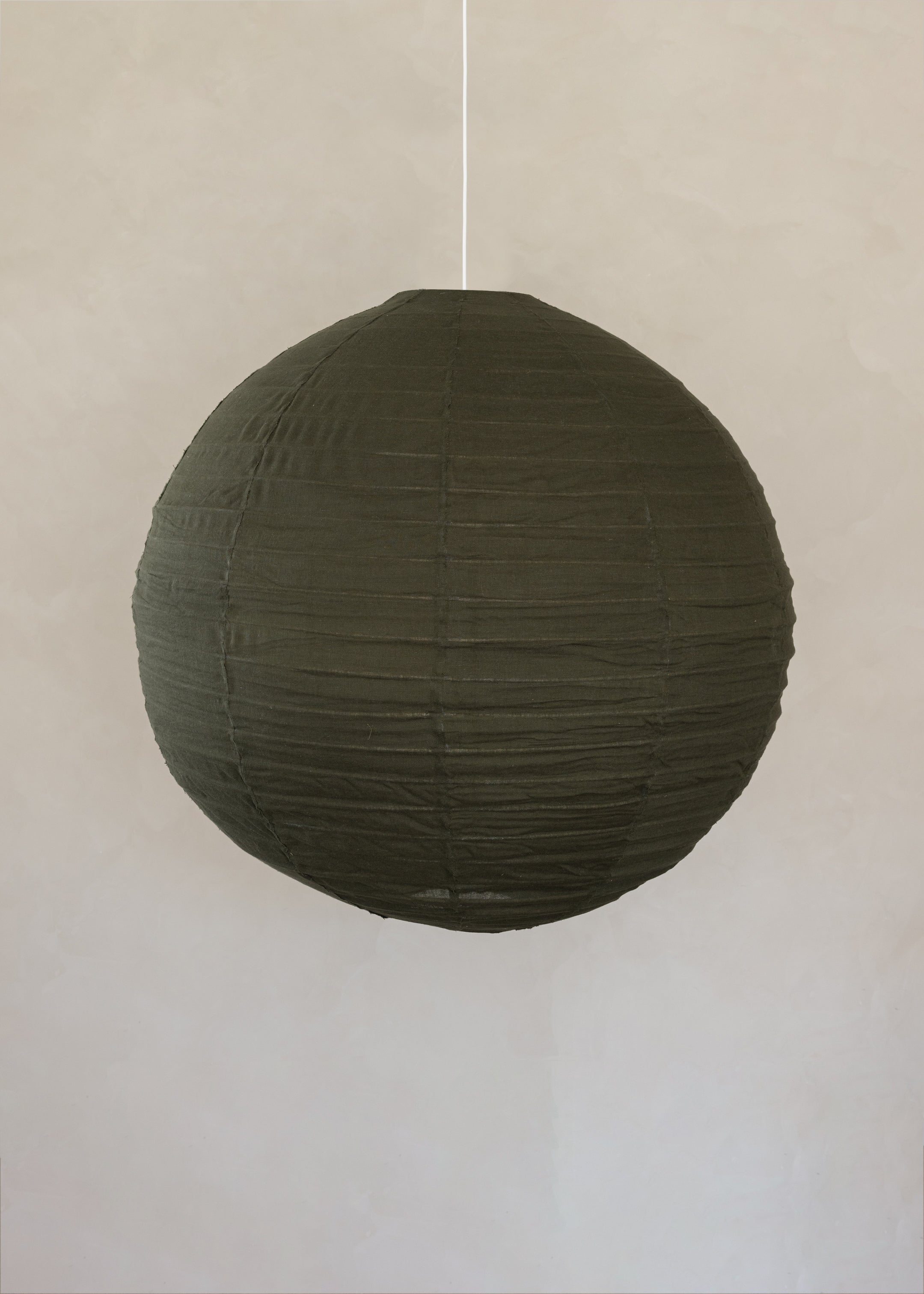 Globe Linen Lantern / Olive / 100cm