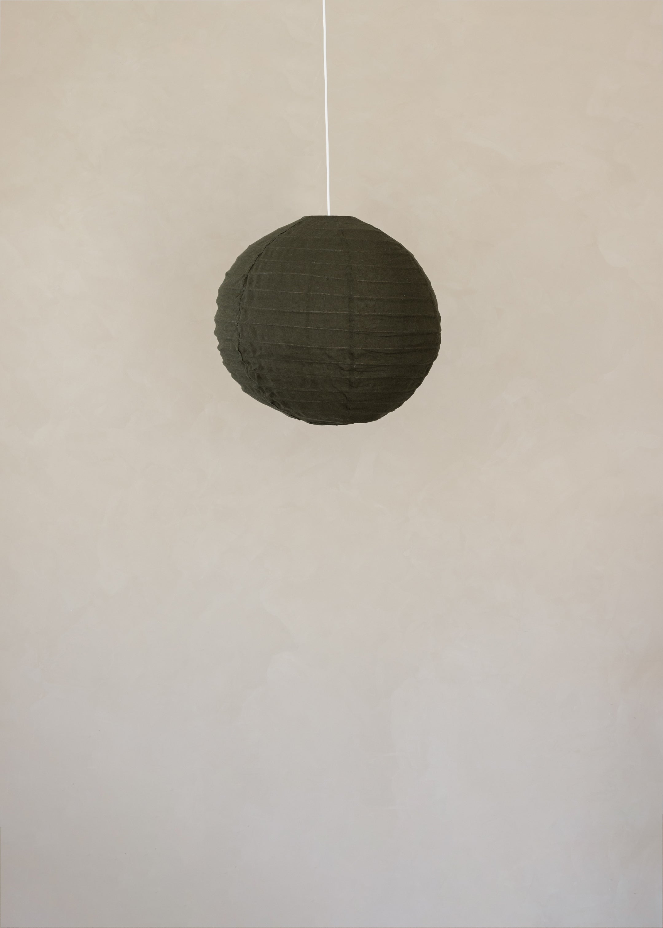 Globe Linen Lantern / Olive / 50cm