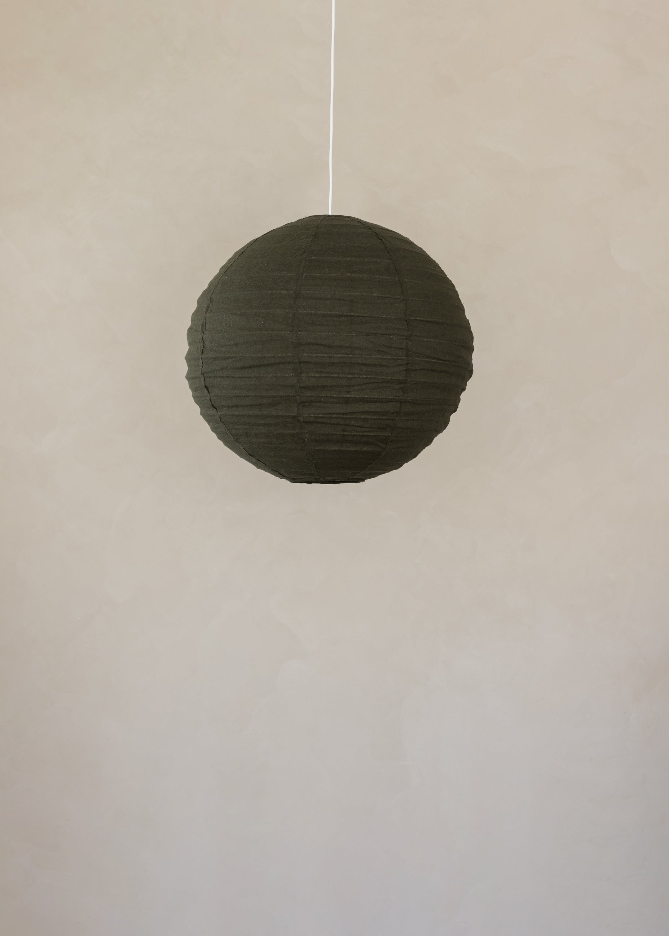 Globe Linen Lantern / Olive / 60cm