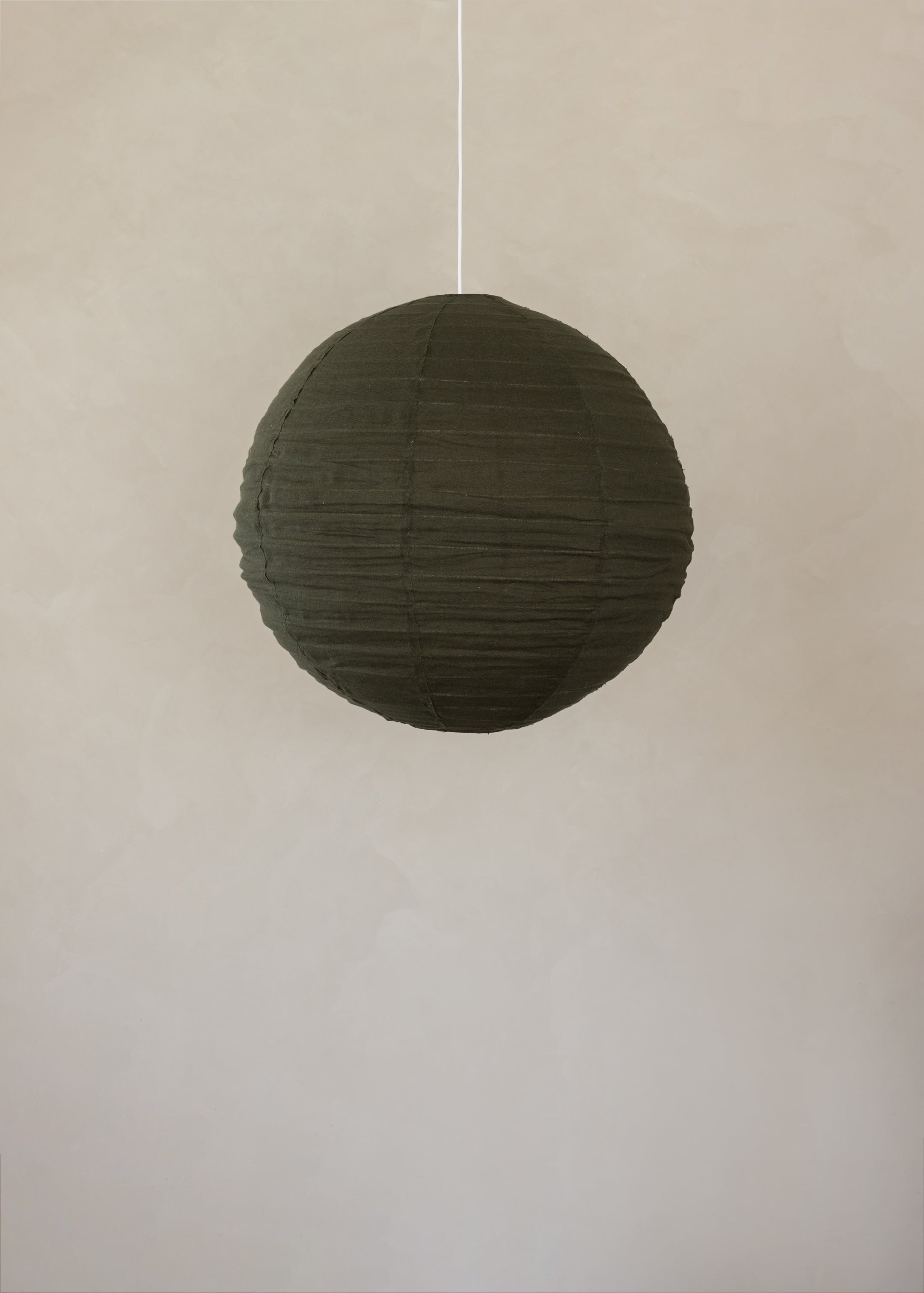 Globe Linen Lantern / Olive / 70cm