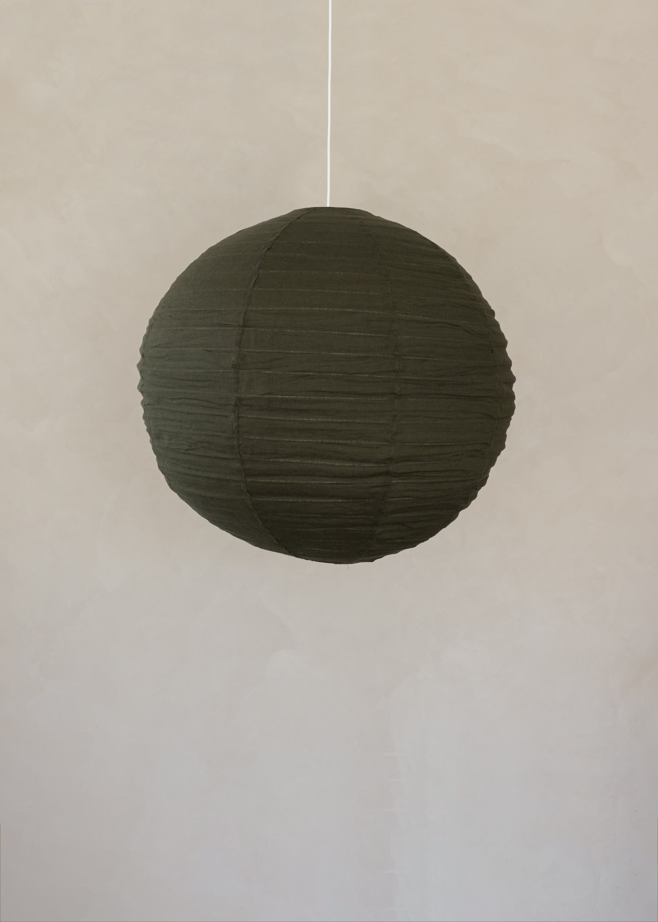 Globe Linen Lantern / Olive / 80cm