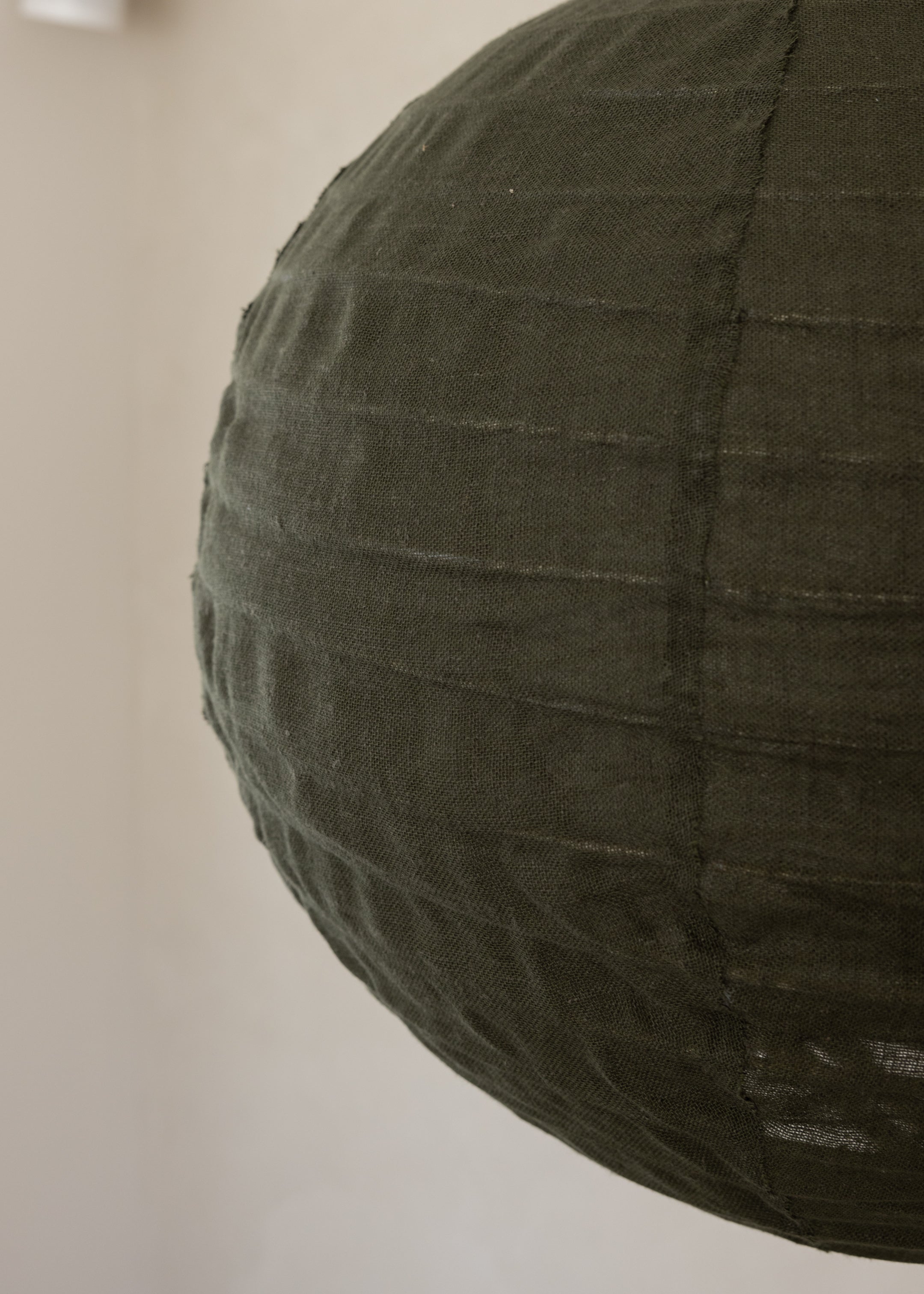 Globe Linen Lantern / Olive / 50cm