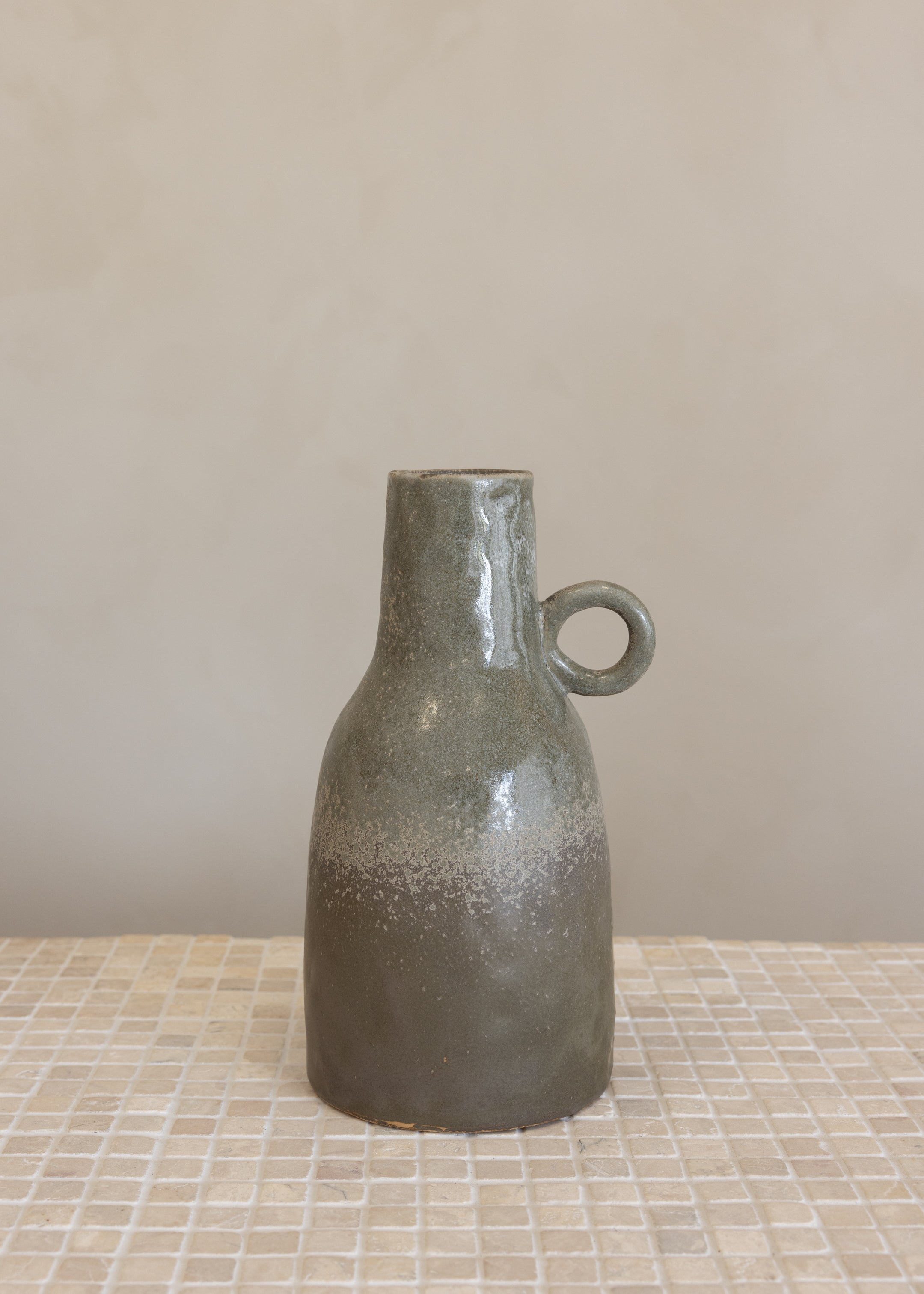 Slim Stoneware Vase / Moss