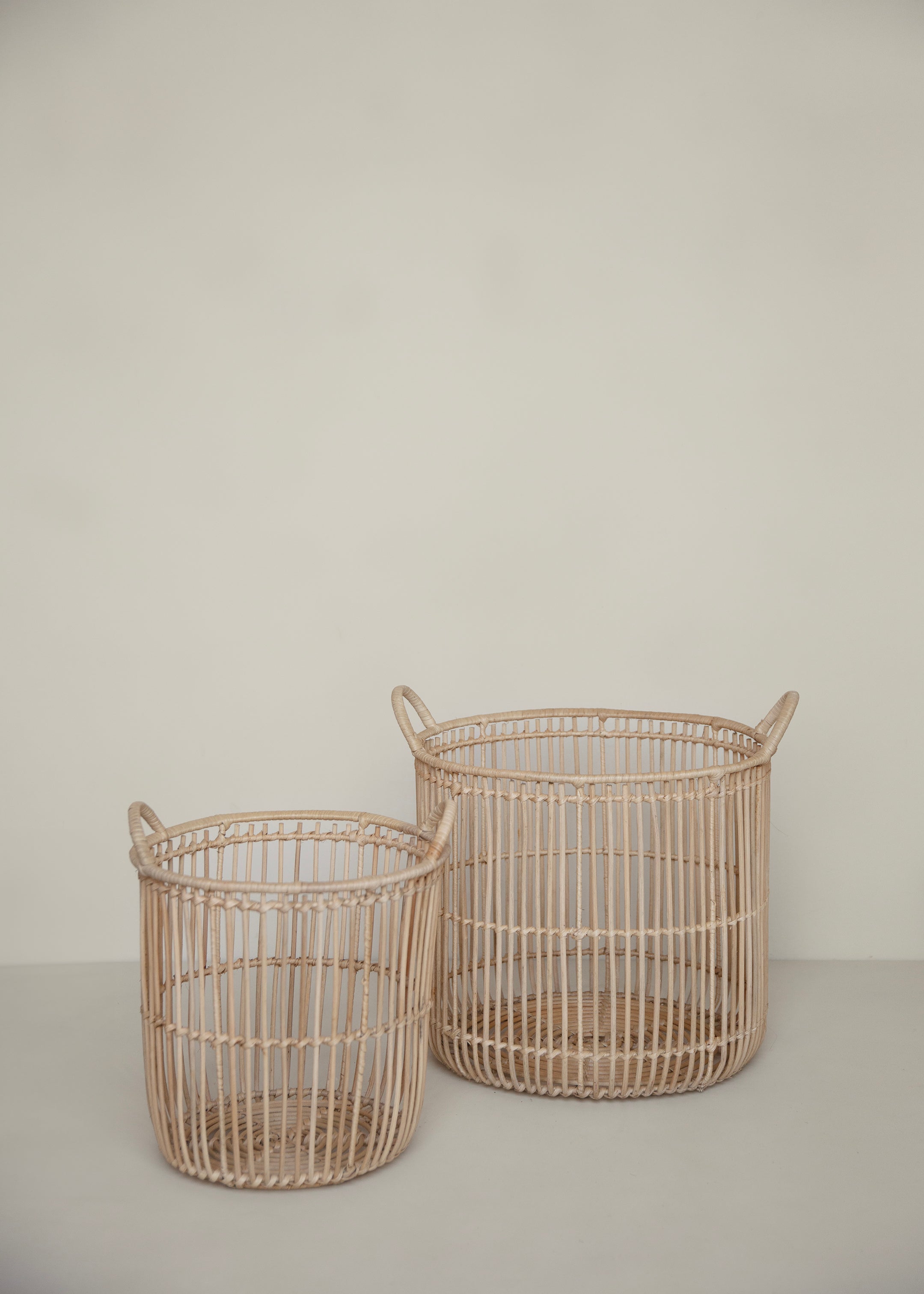 Rattan Basket Set Of 2 / Natural