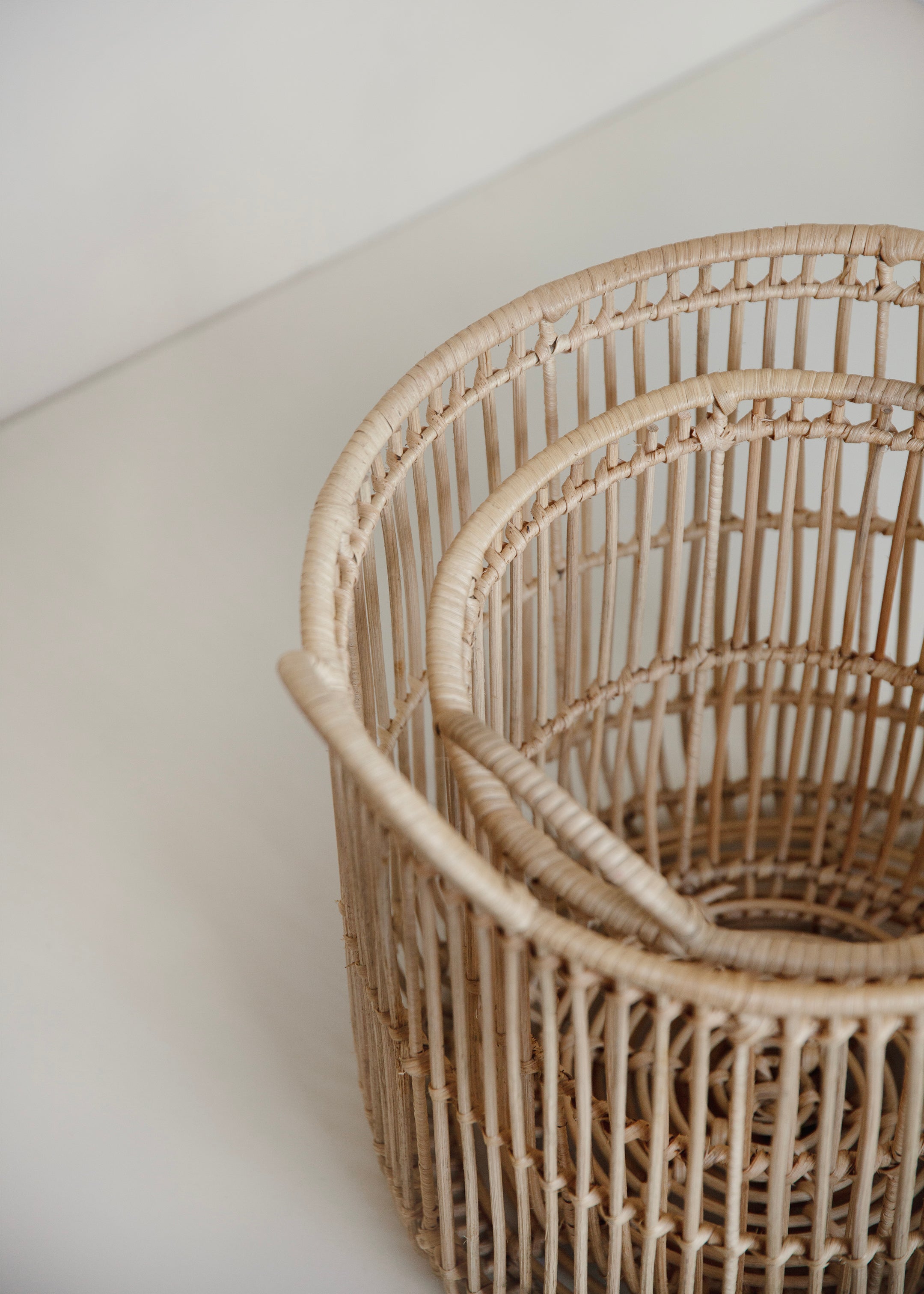 Rattan Basket Set Of 2 / Natural