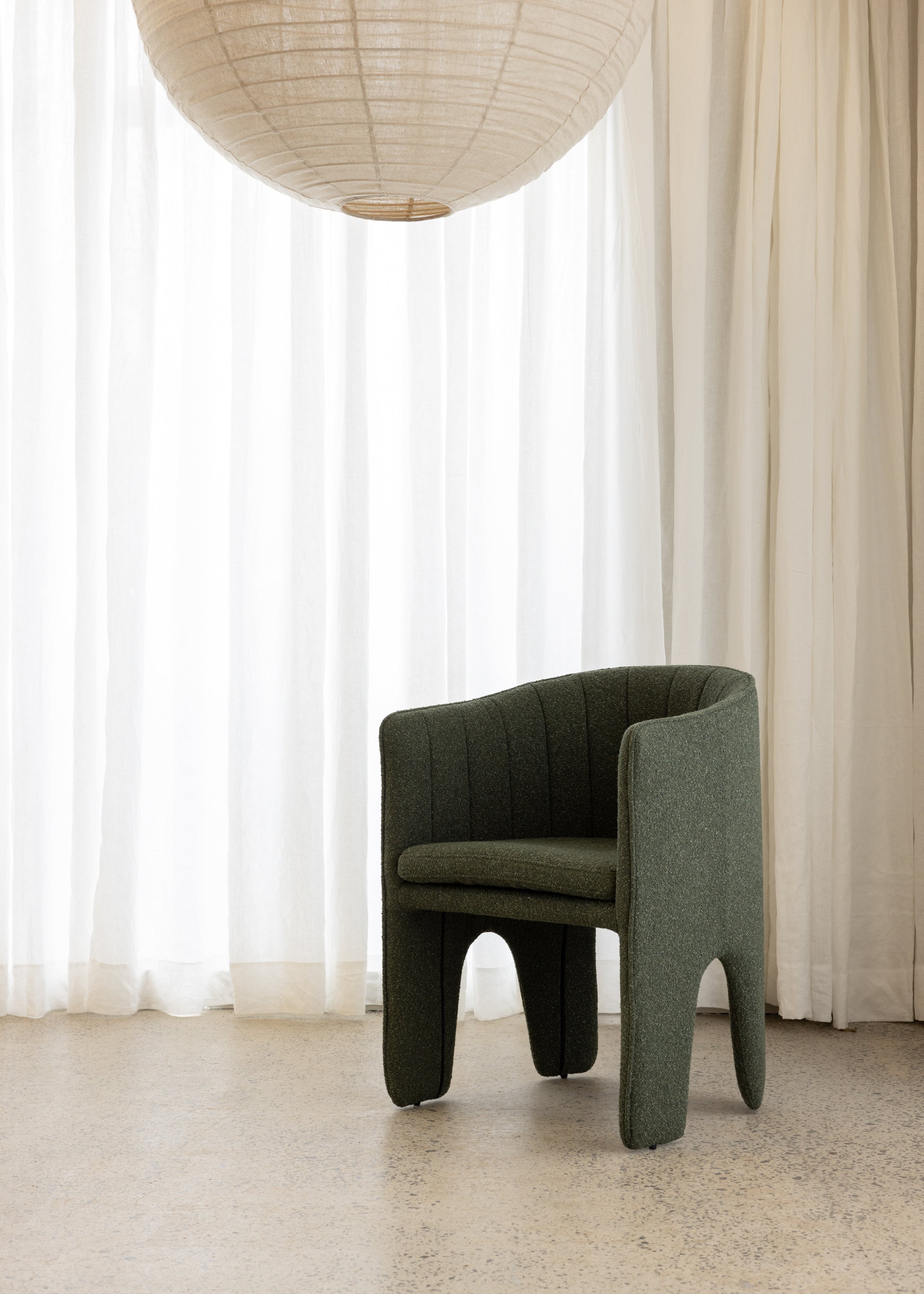 Milano Dining Chair / Boucle / Green