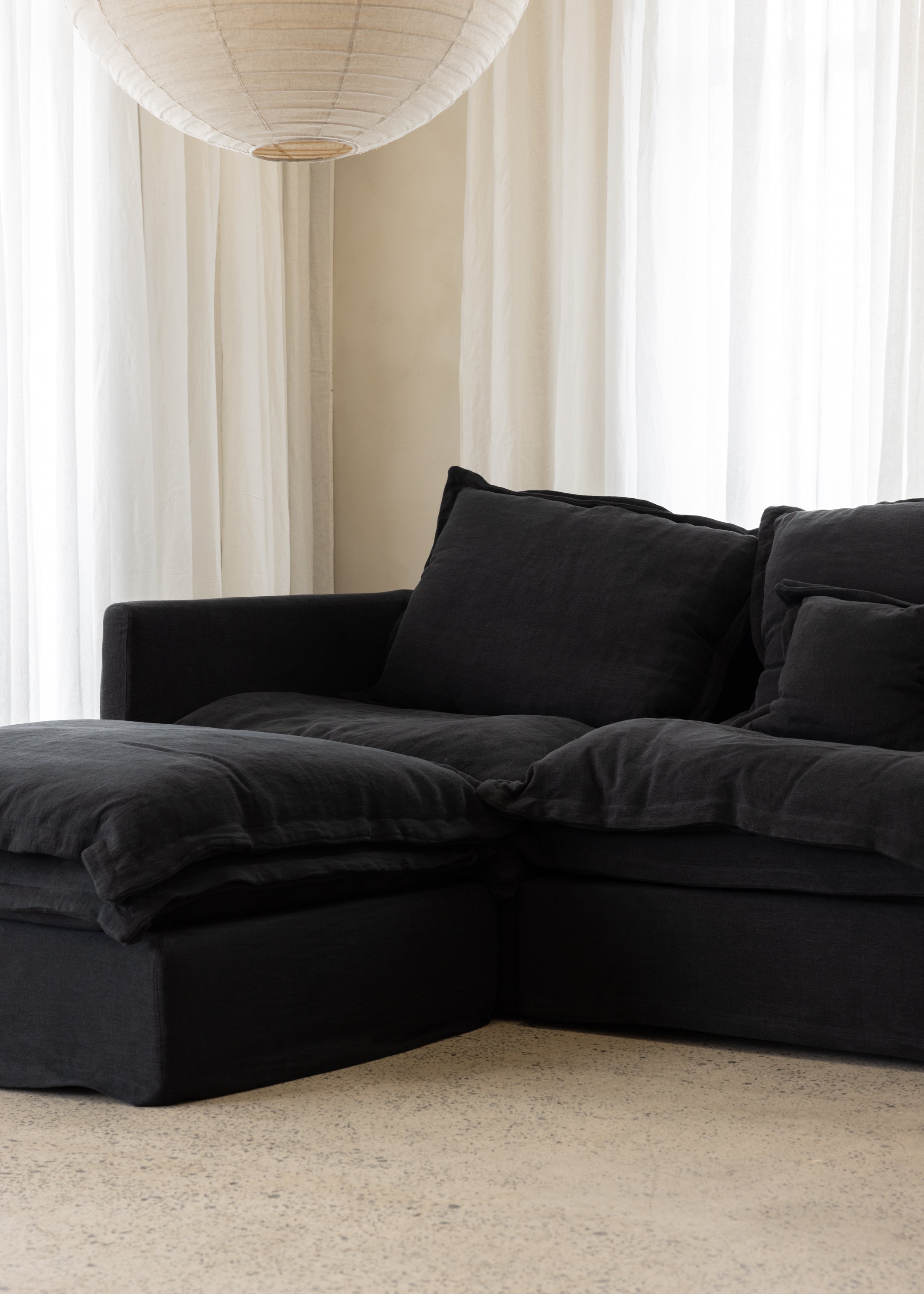 Mia Modular Linen Sofa / Ash