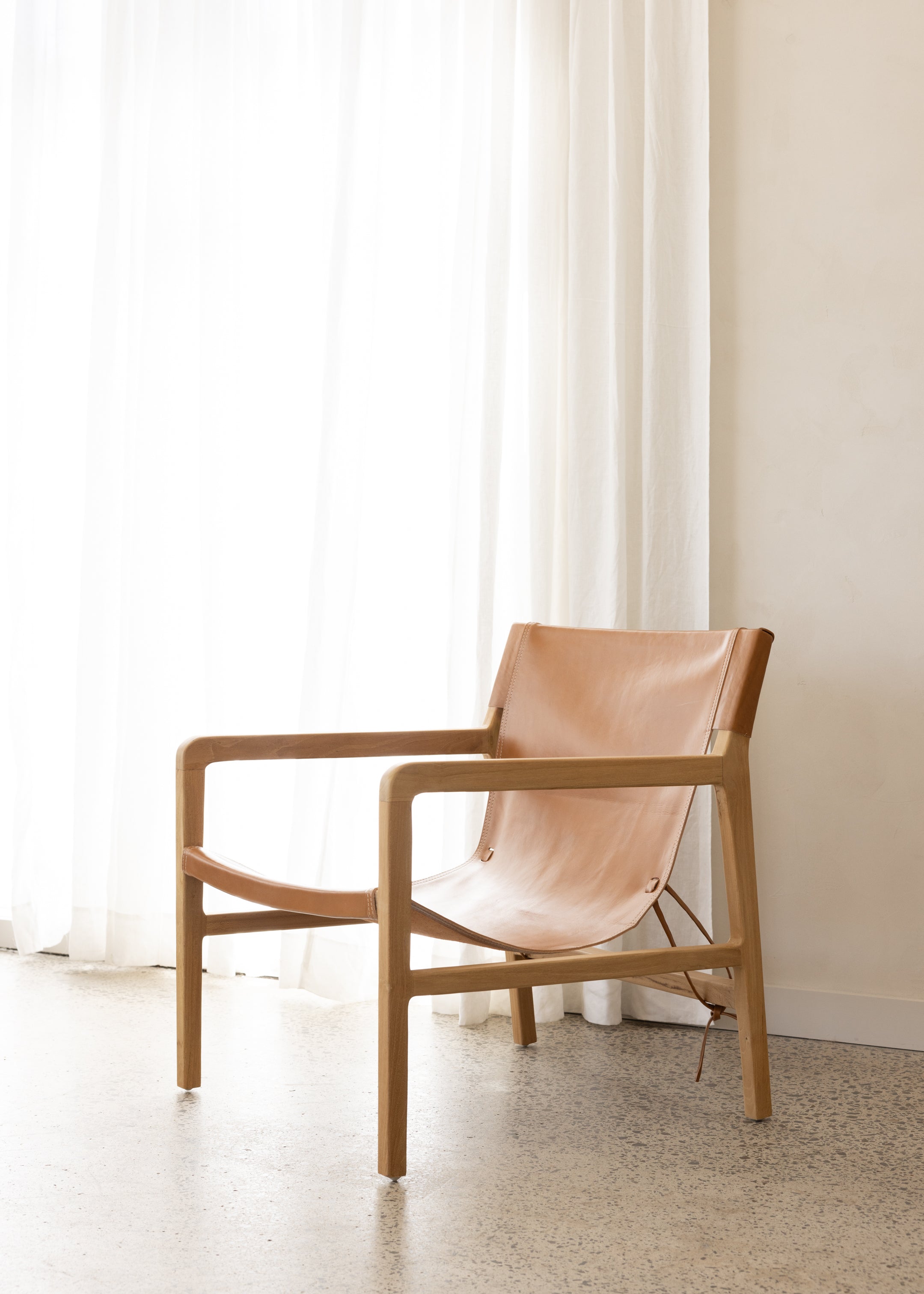 Leather Sling Chair / Nude