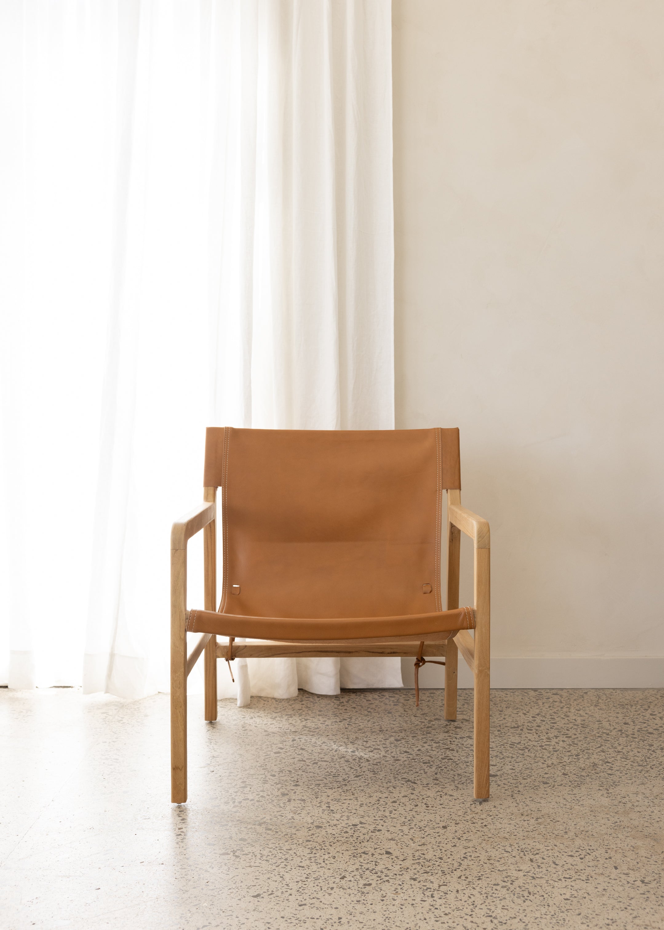Leather Sling Chair / Nude