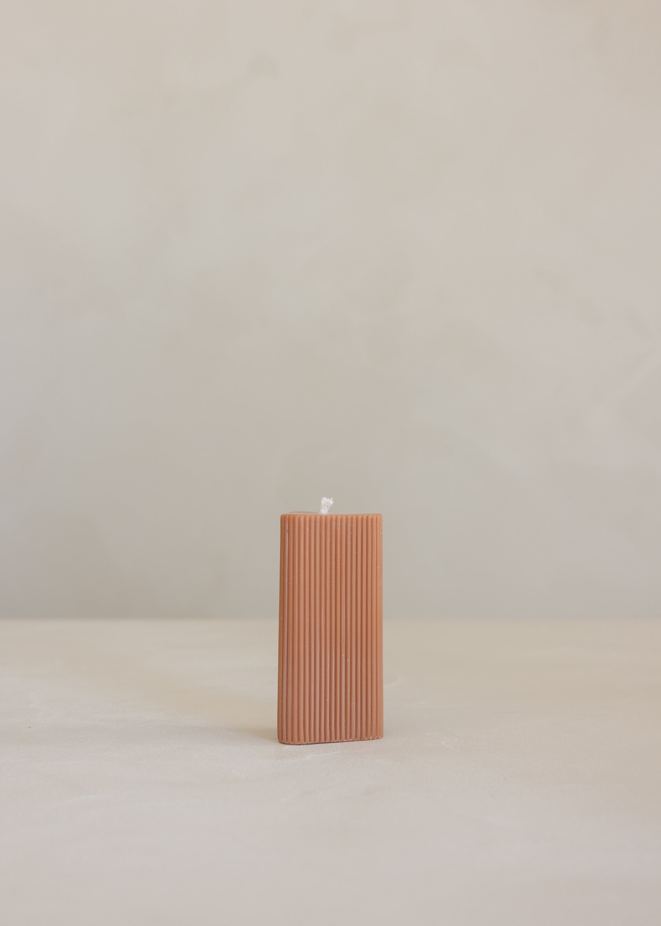 Helix  Pillar Candle Small / Cognac
