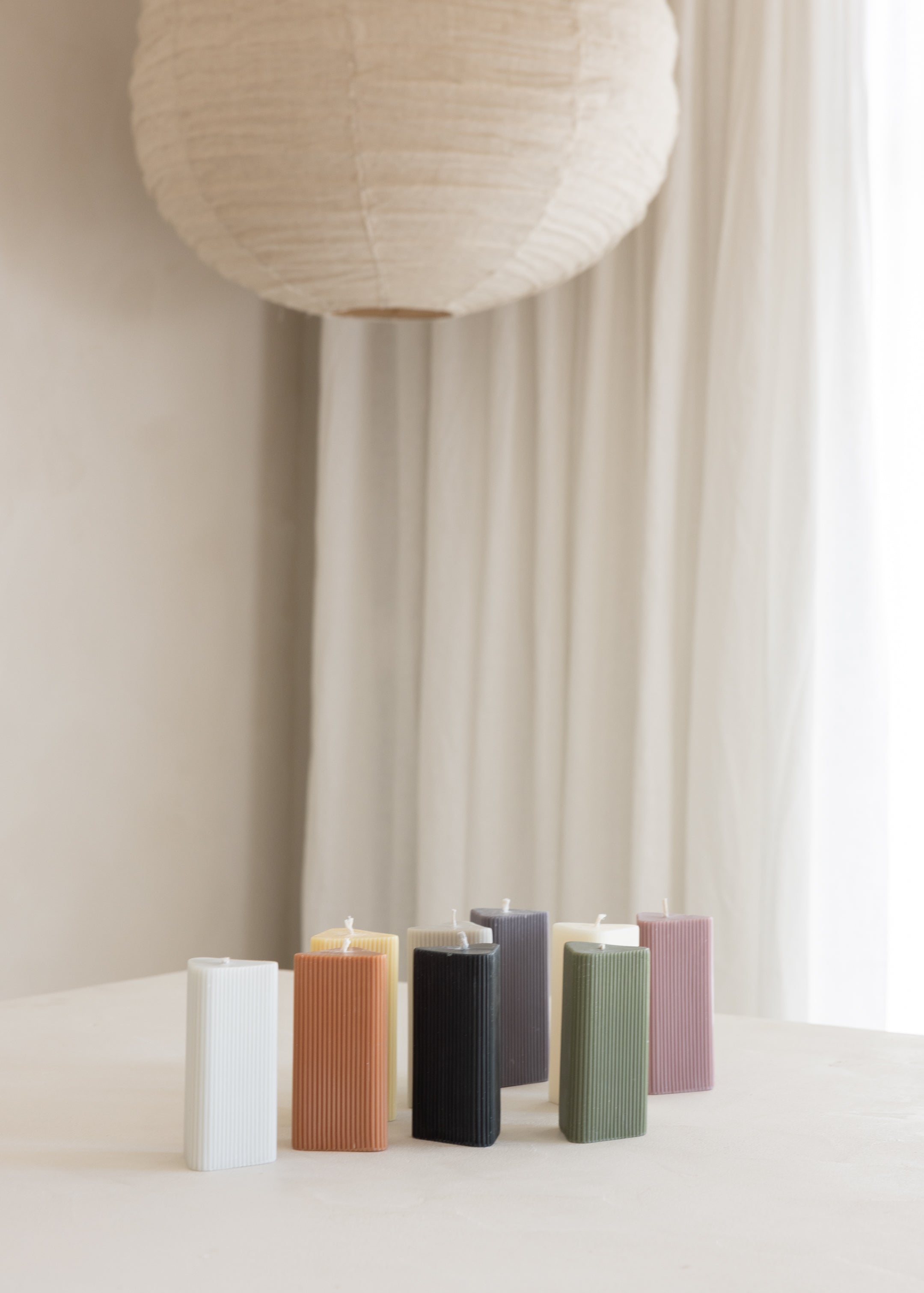 Helix  Pillar Candle Small / Olive