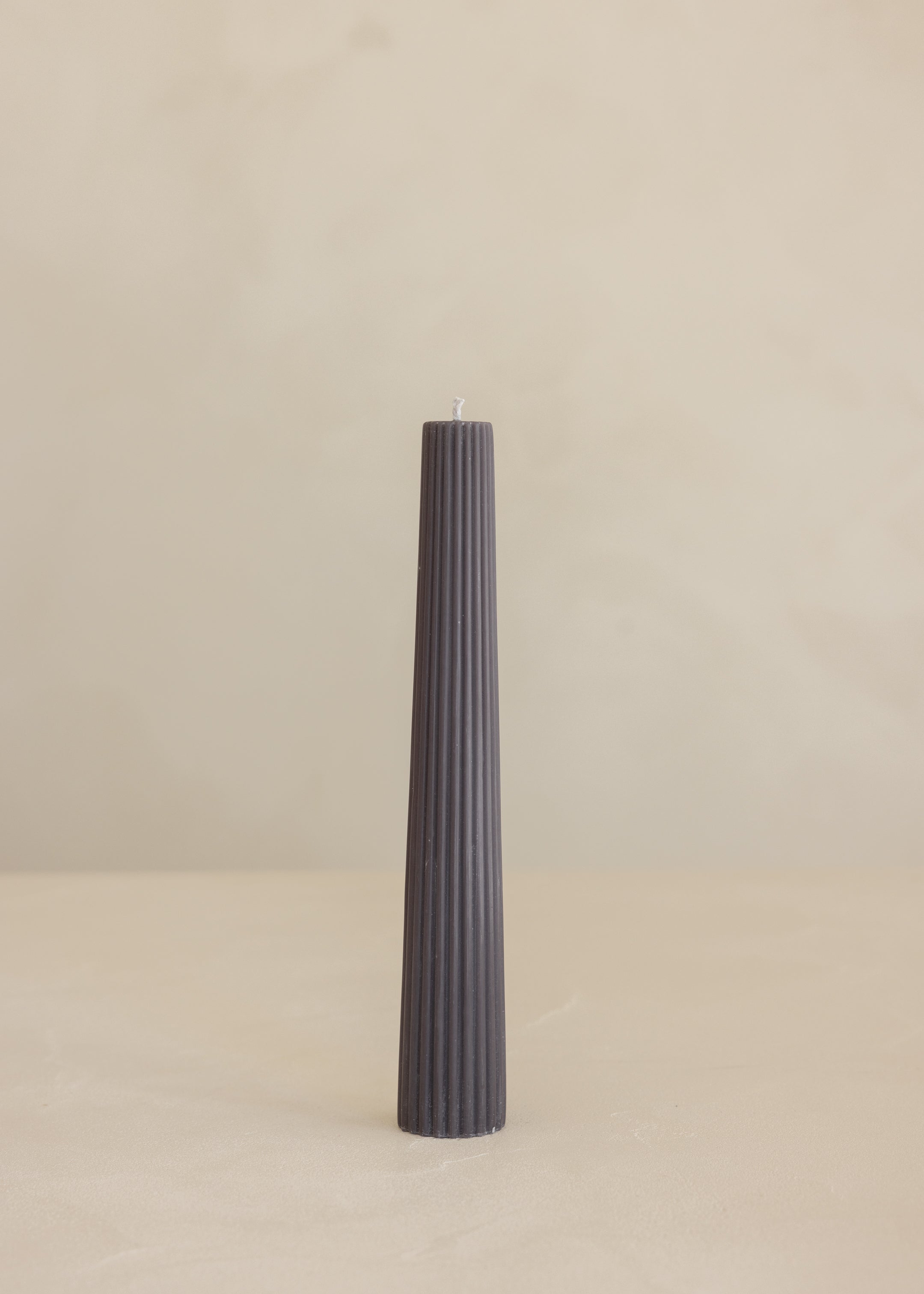 Tapered Lone Pillar Candle / Dark Grey