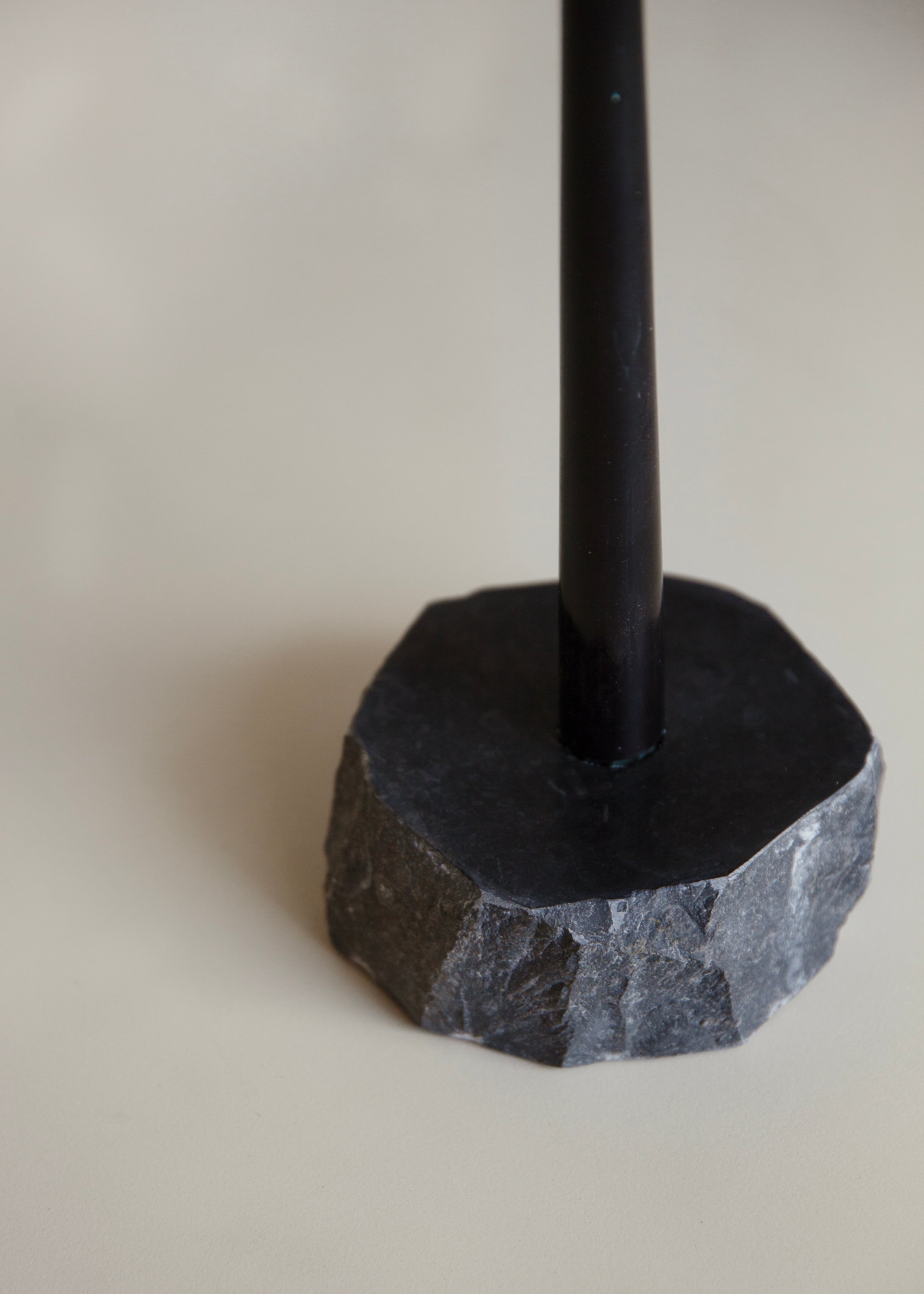 Marble Candle Holder / Single / Black