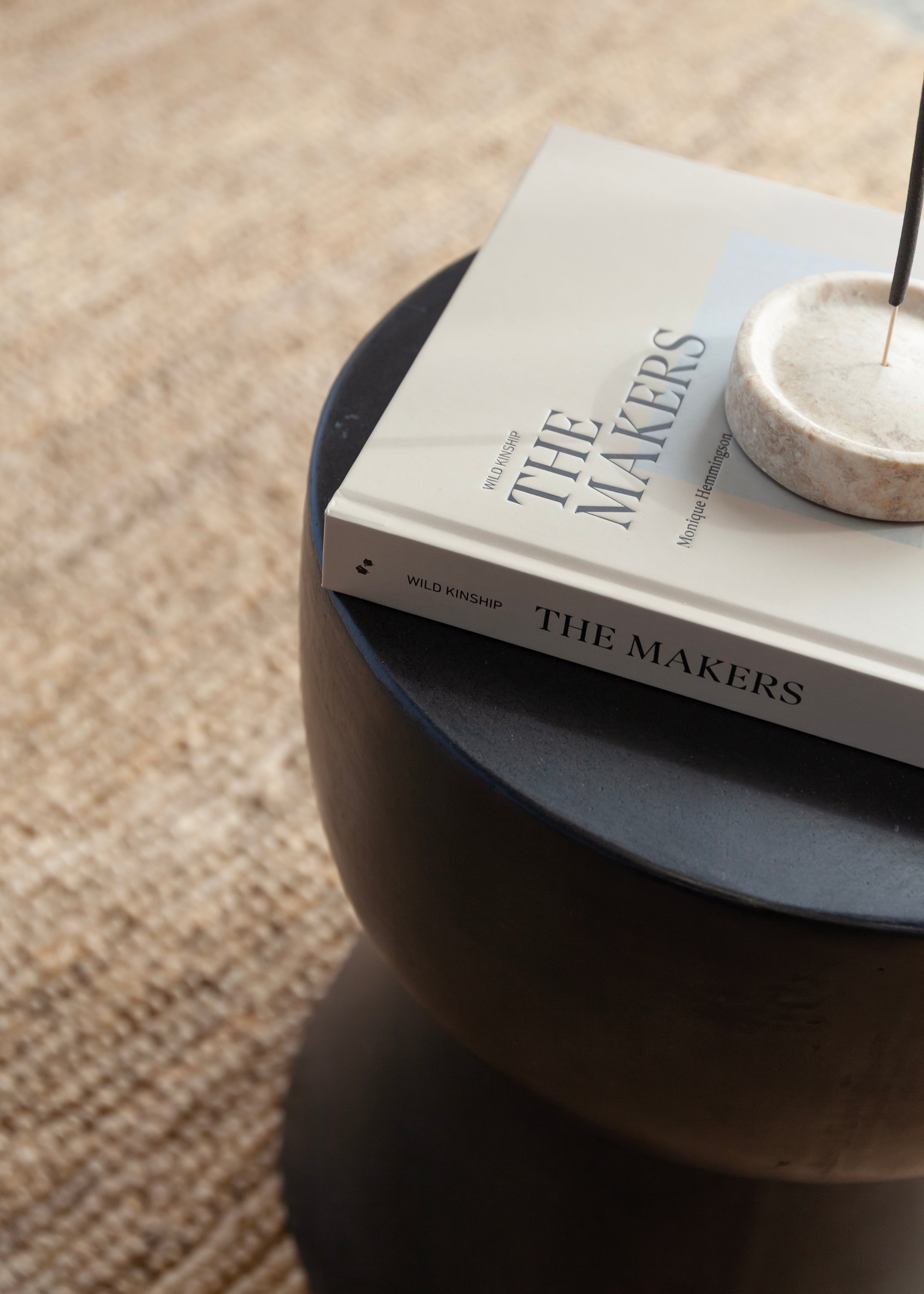 Mini Frankie Stone Stool / Charcoal