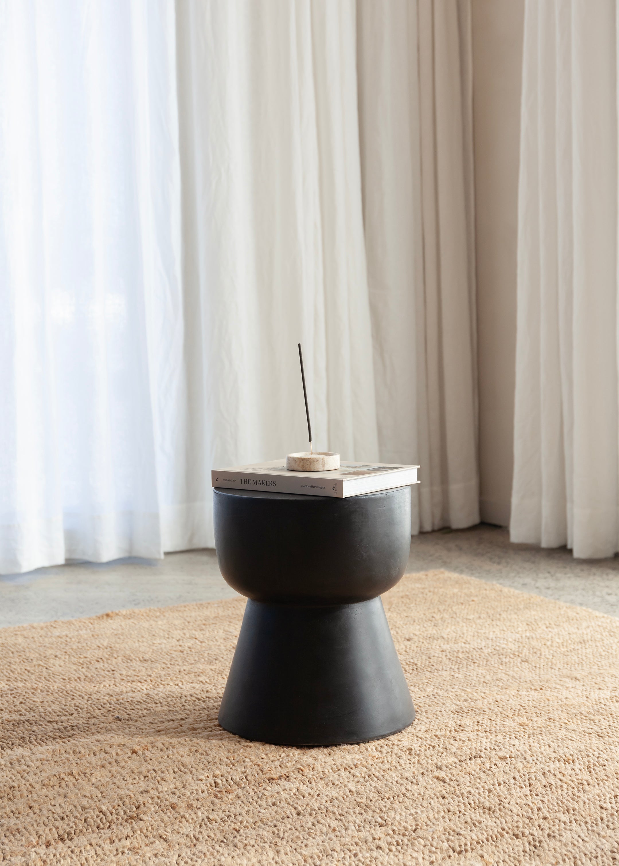 Mini Frankie Stone Stool / Charcoal