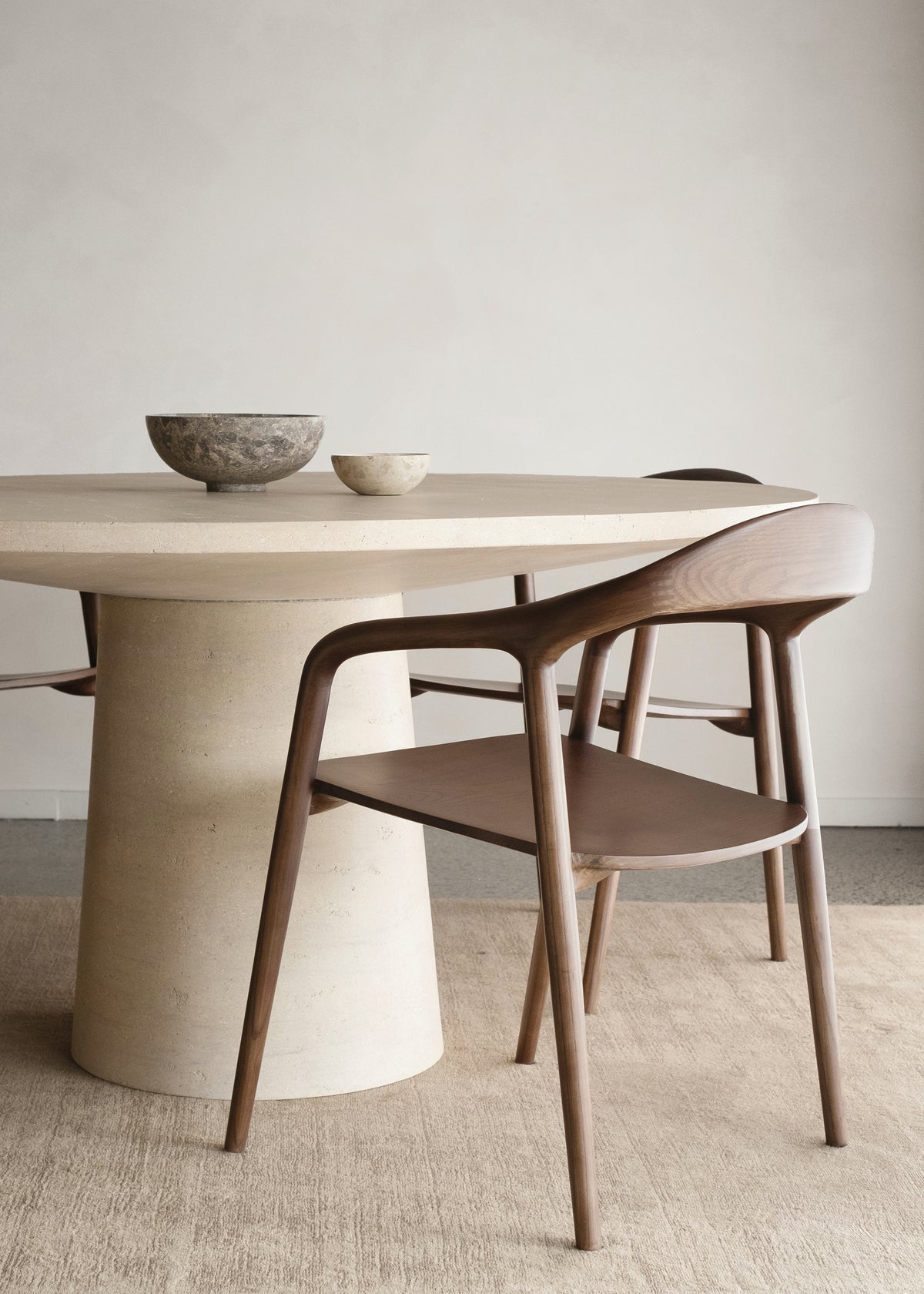 Maru Dining Table in Natural | Engineered Travertine Dining Furniture ...