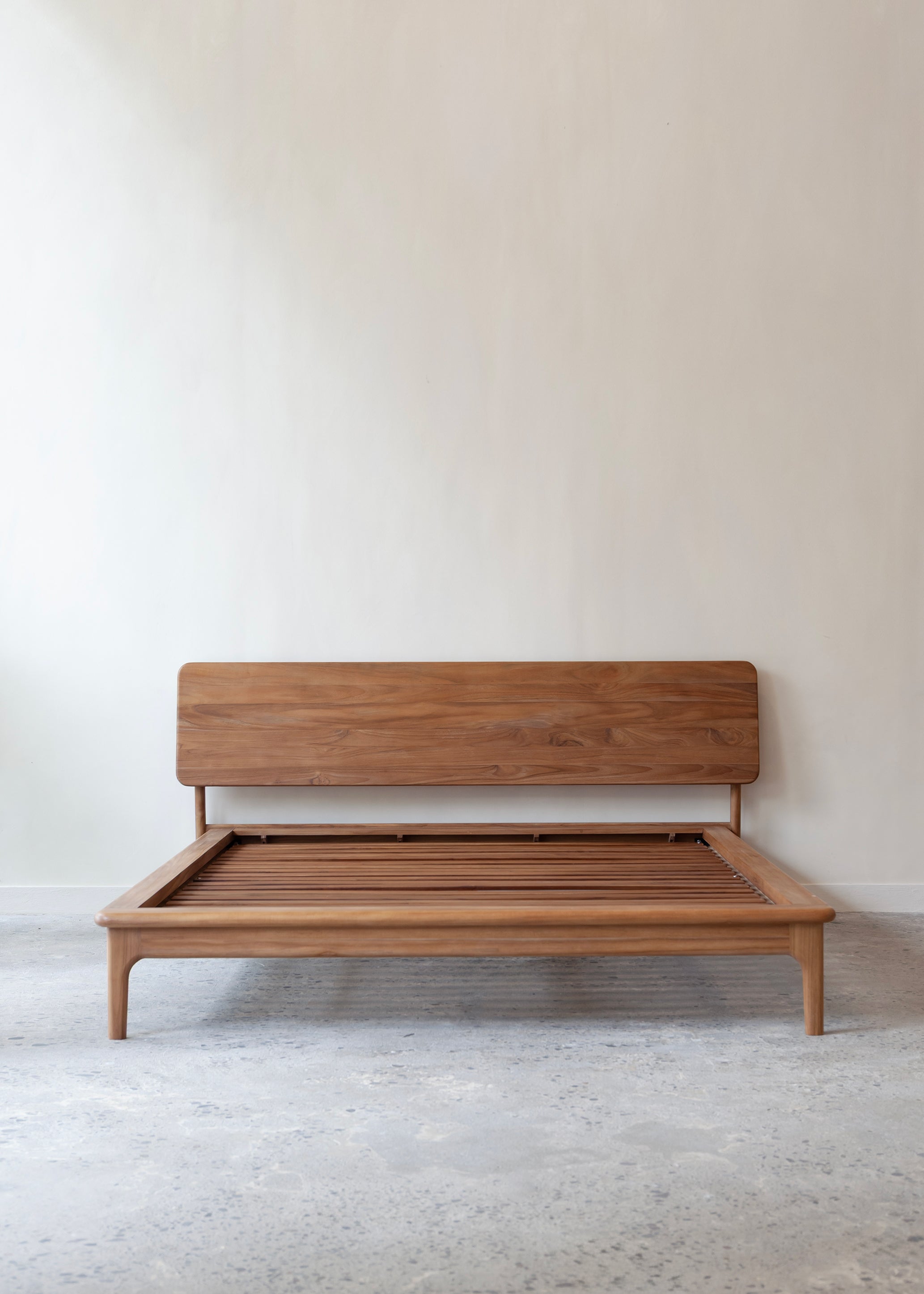 Noah Bed with Headboard / Dark Teak