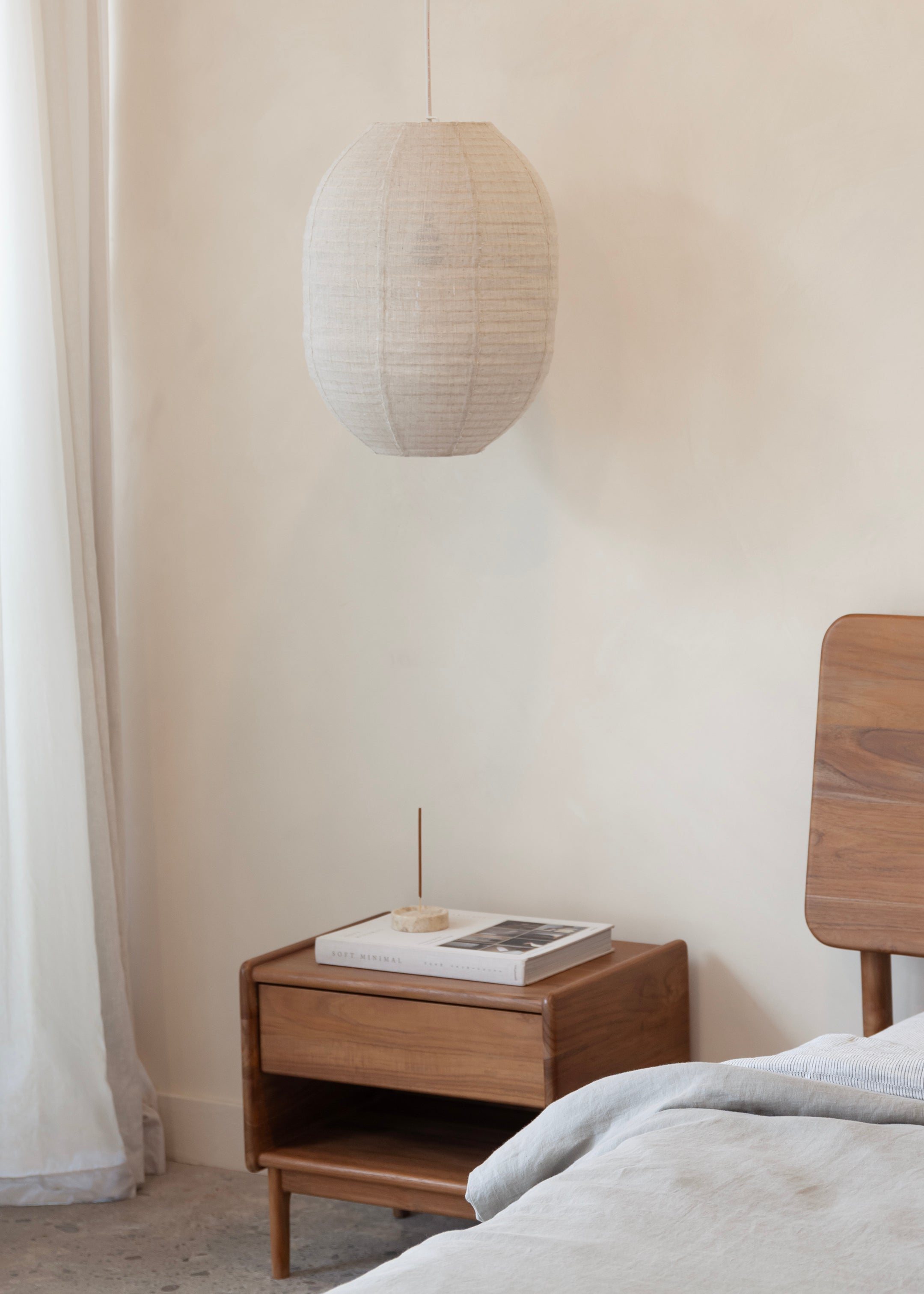Noah Bedside Table / Dark Teak