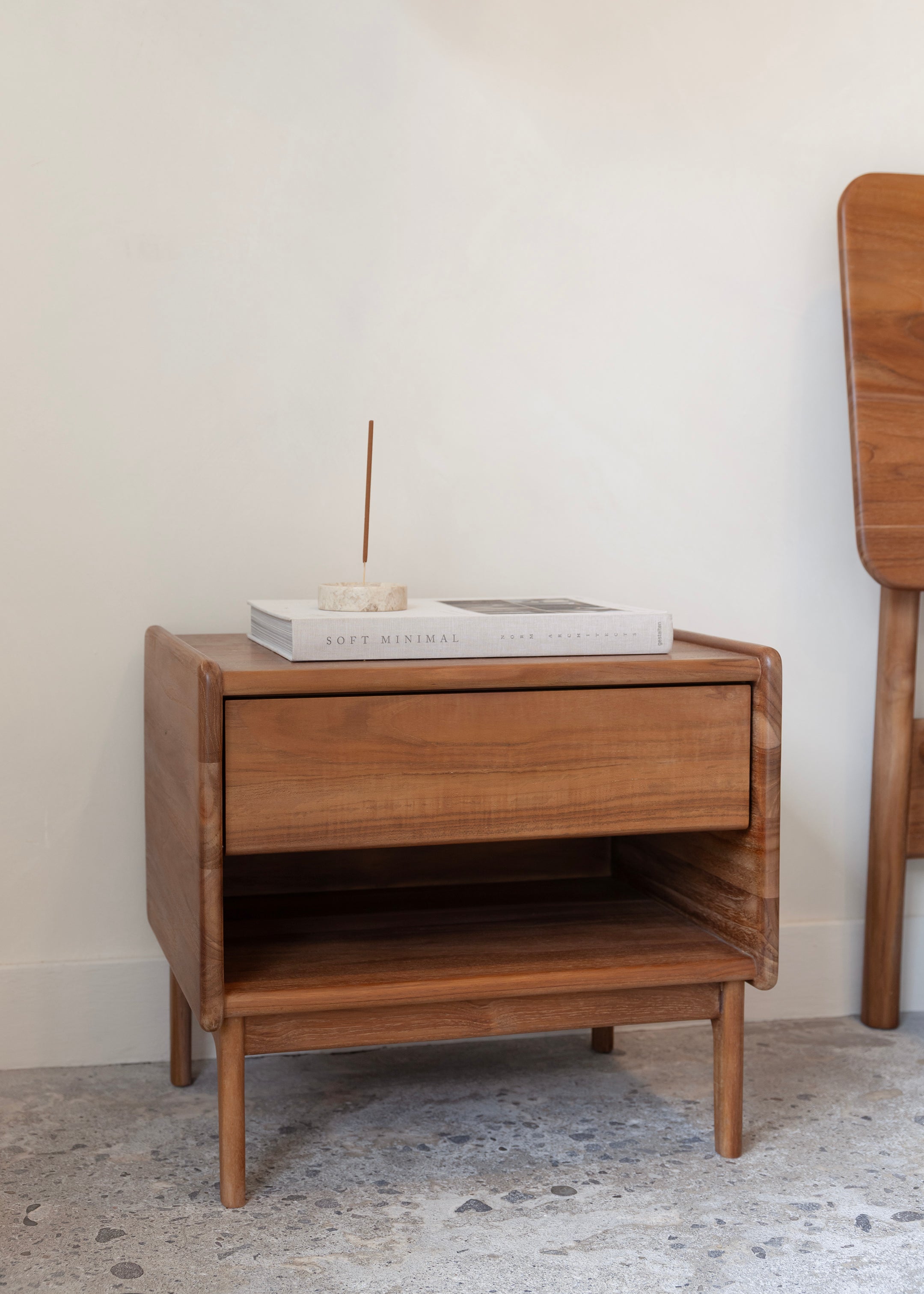 Noah Bedside Table / Dark Teak