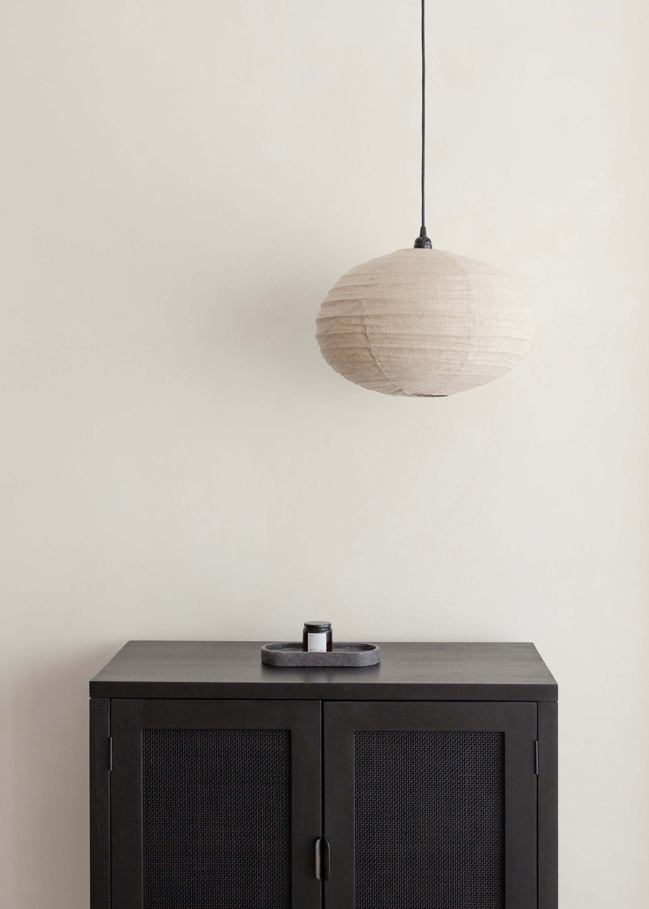 Oval Linen Lantern / Natural