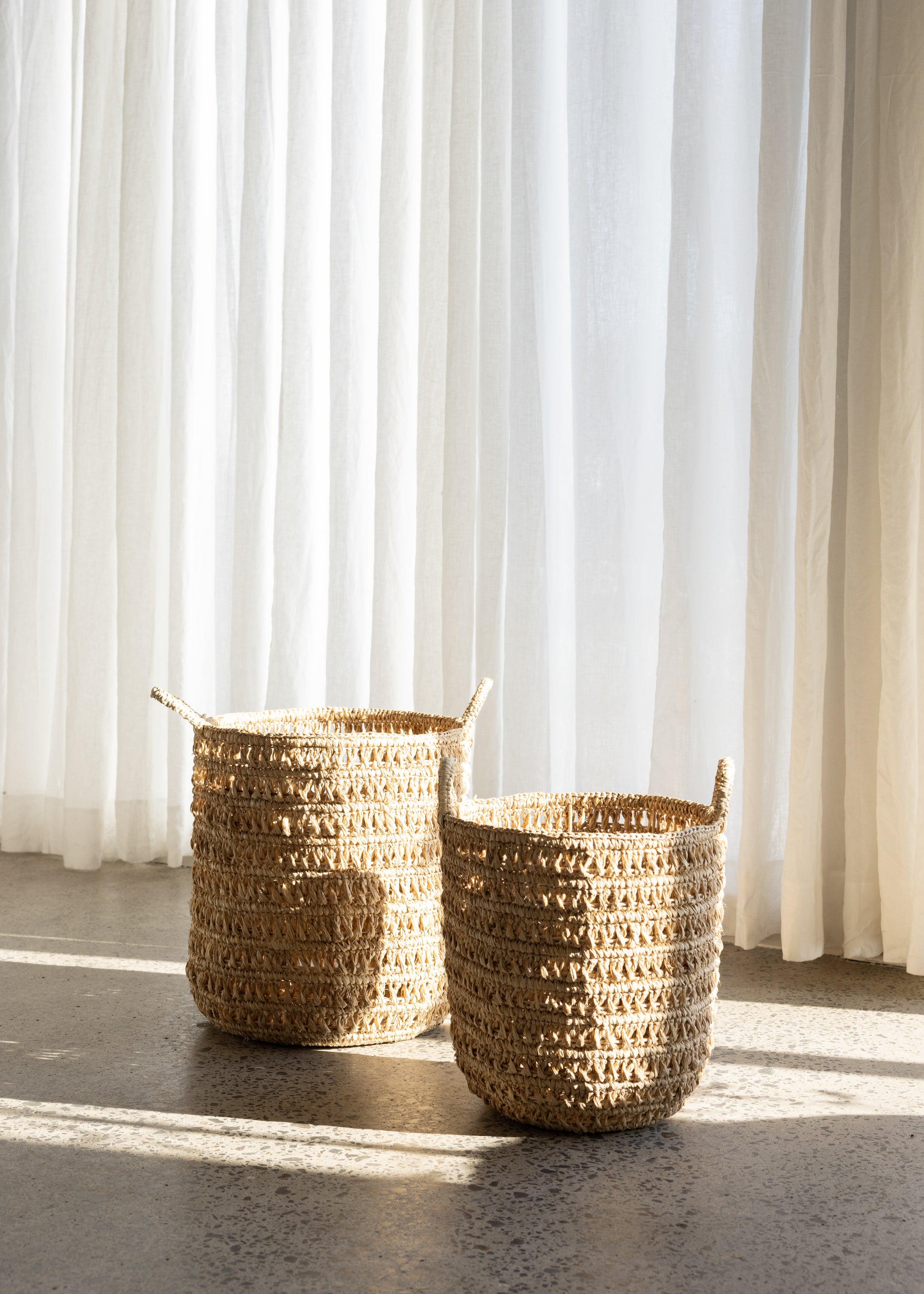 Ingrid Raffia Basket Set Of 2 / Natural