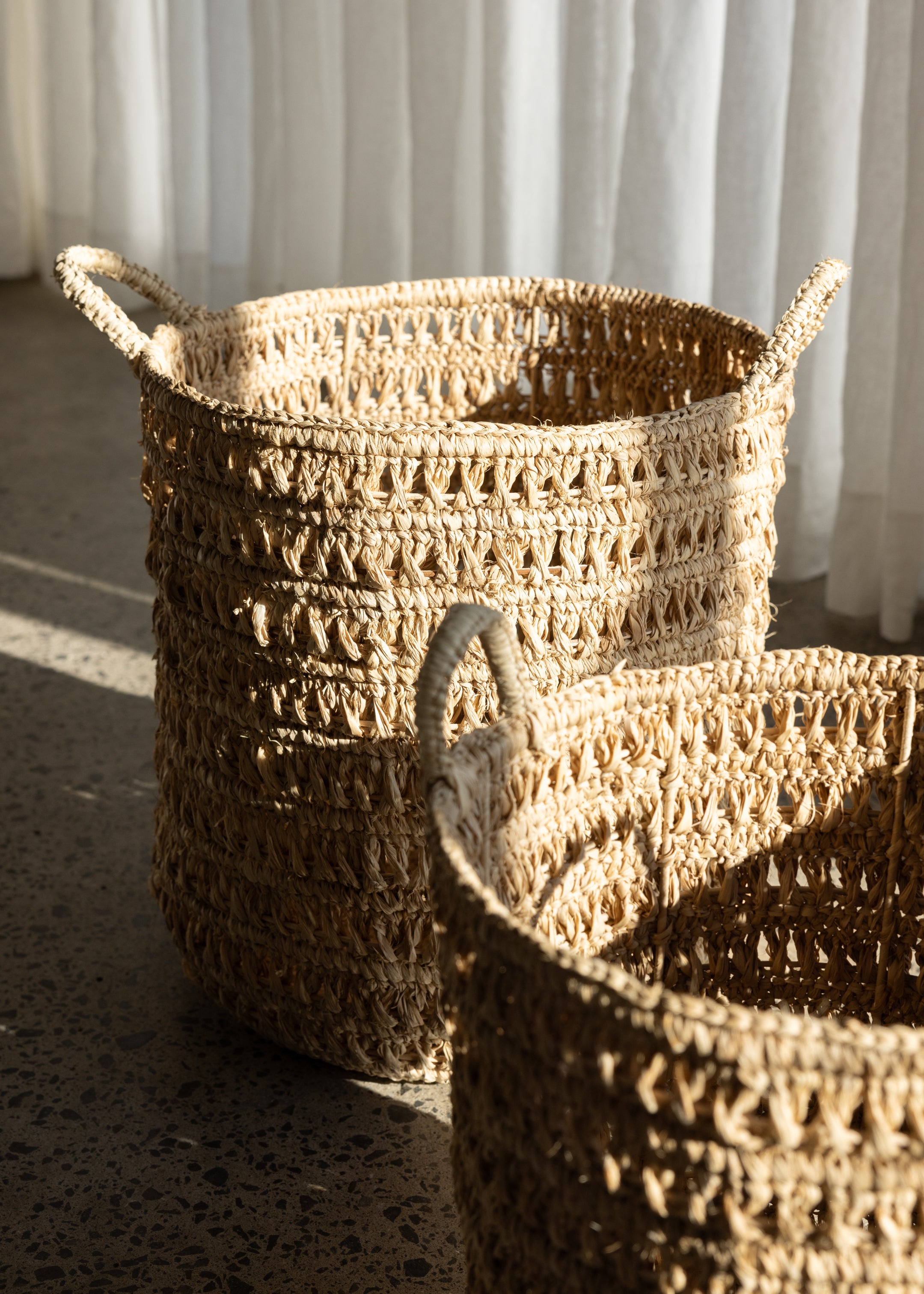 Ingrid Raffia Basket Set Of 2 / Natural