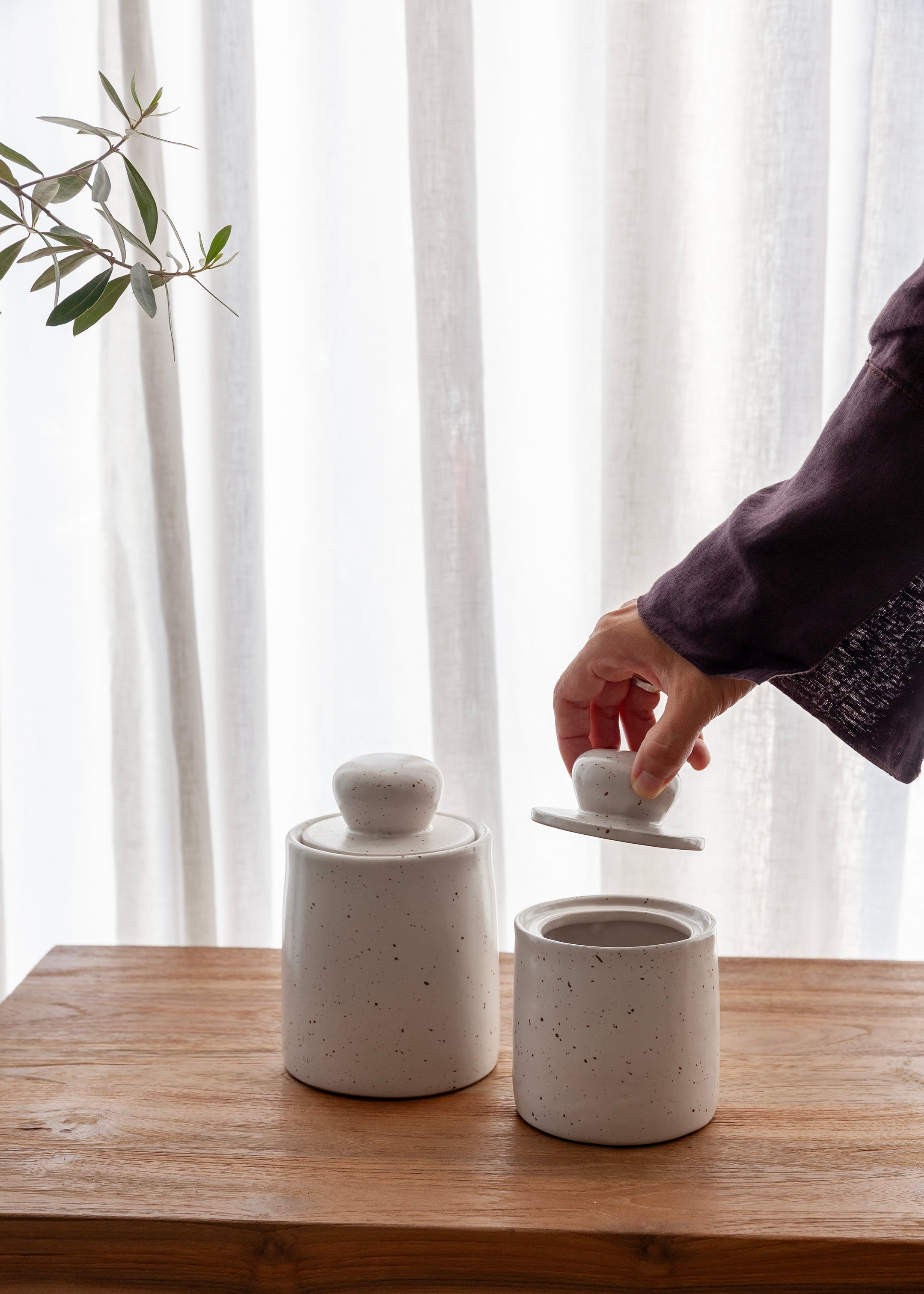 Ranu Canister / Speckled White