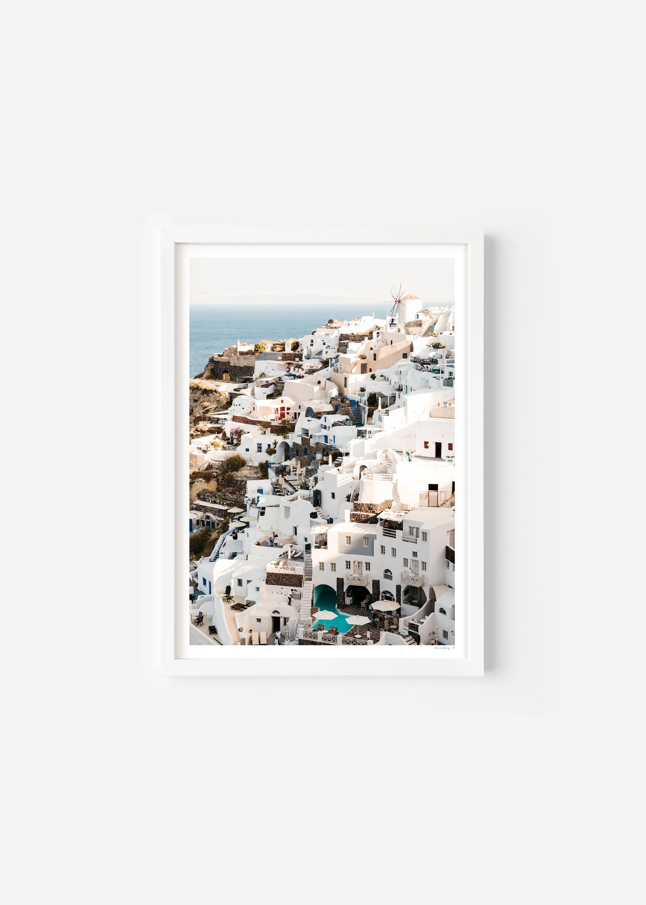 Memories of Santorini / Size A1 /  White Frame