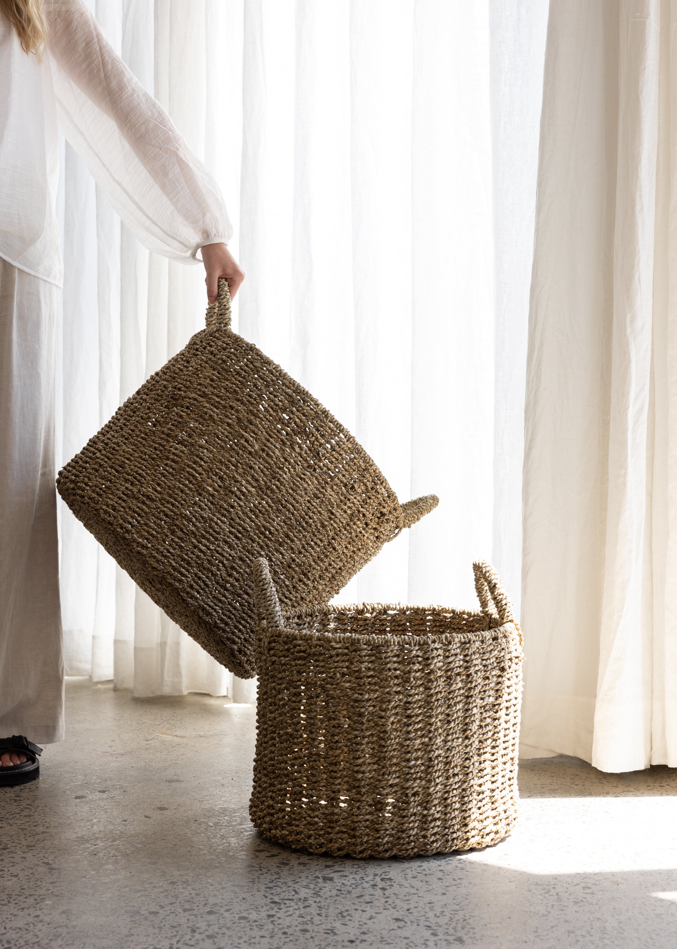 Seagrass Basket Set Of 2 / Natural