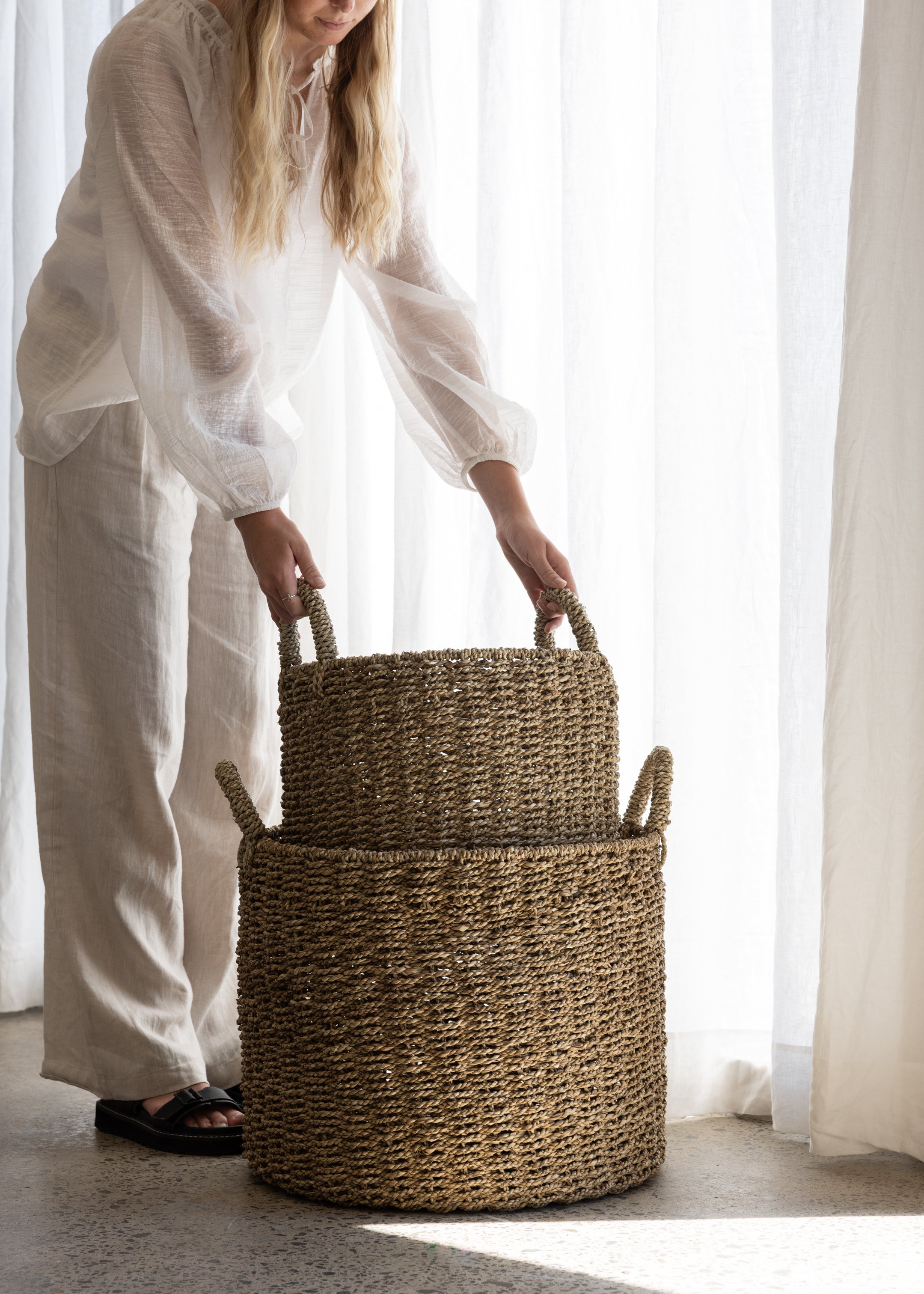 Seagrass Basket Set Of 2 / Natural