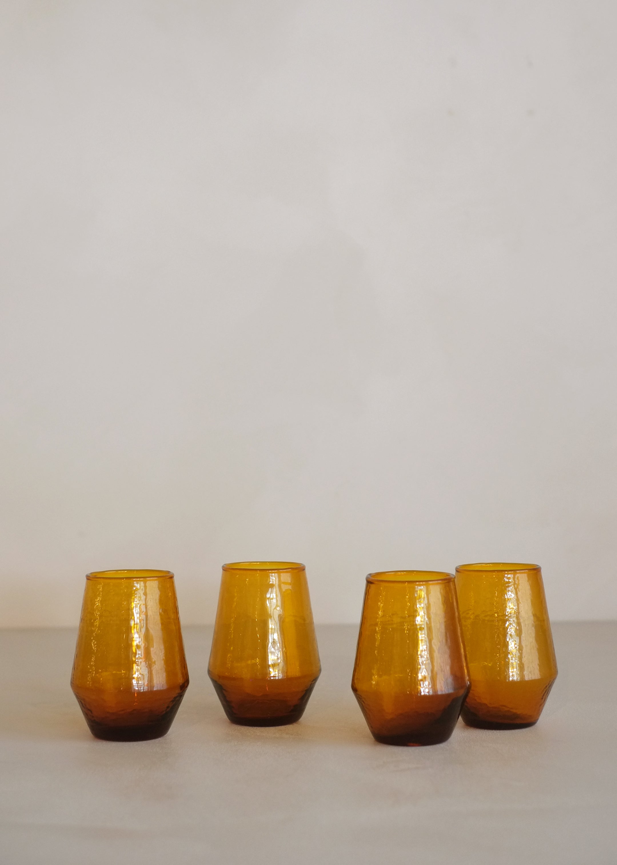 Stemless Glasses Set of 4 / Amber