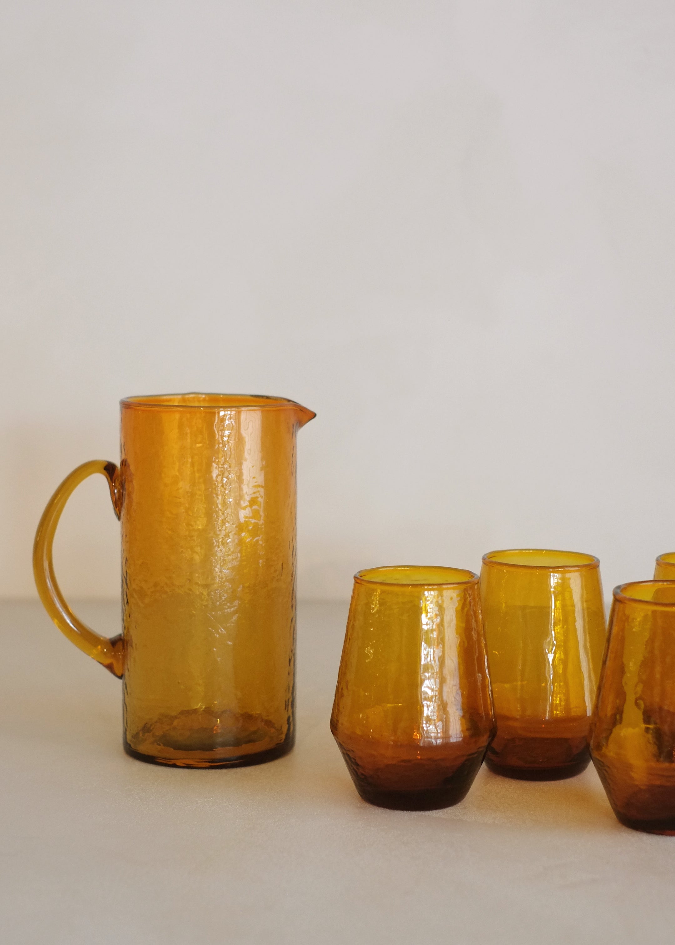 Stemless Glasses Set of 4 / Amber