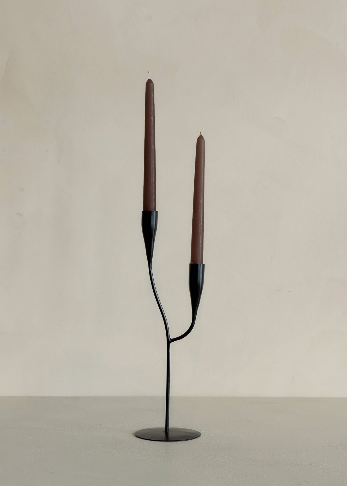 Taper Candle Set of 3 / Chocolate