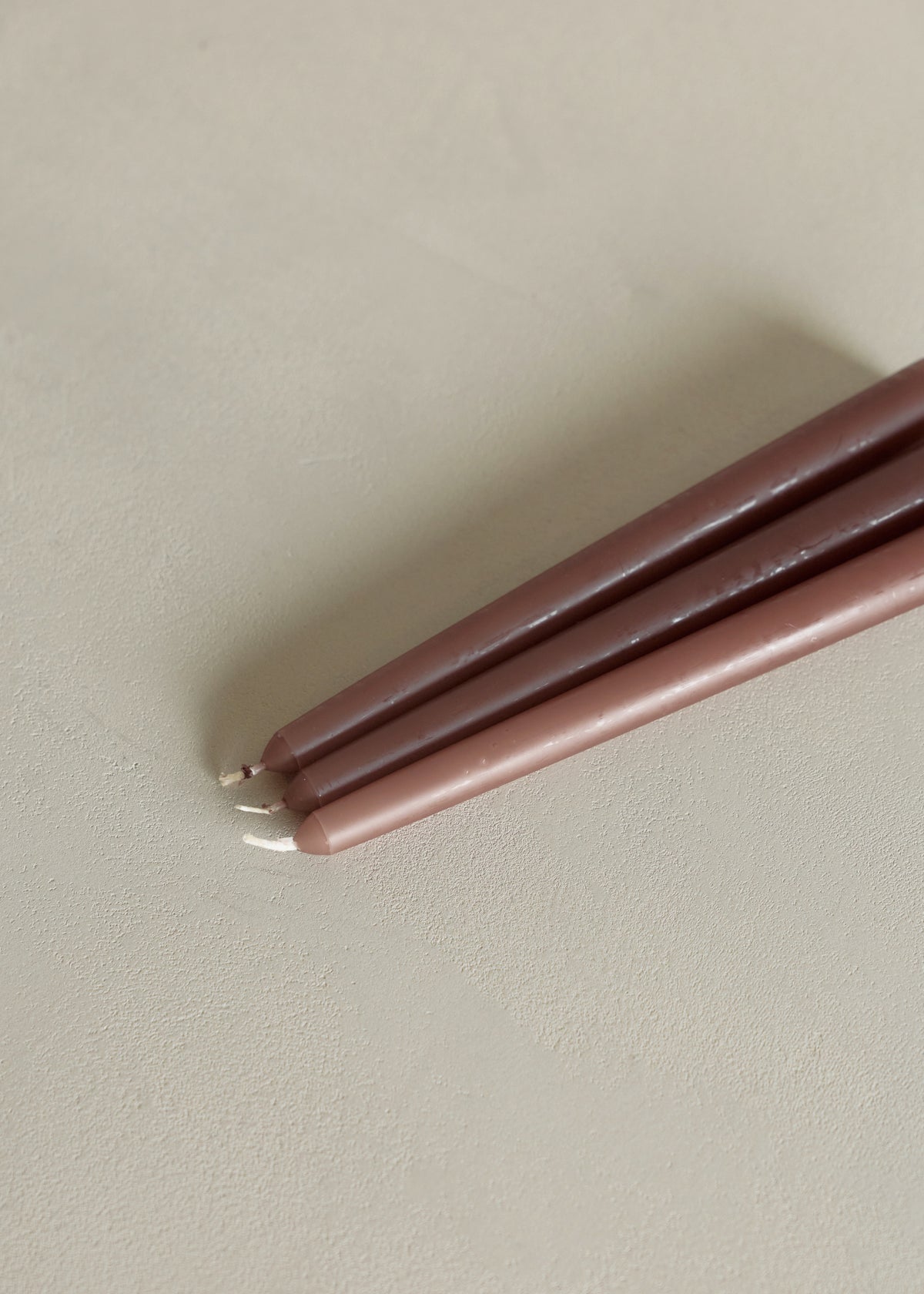 Taper Candle Set of 3 / Mocha