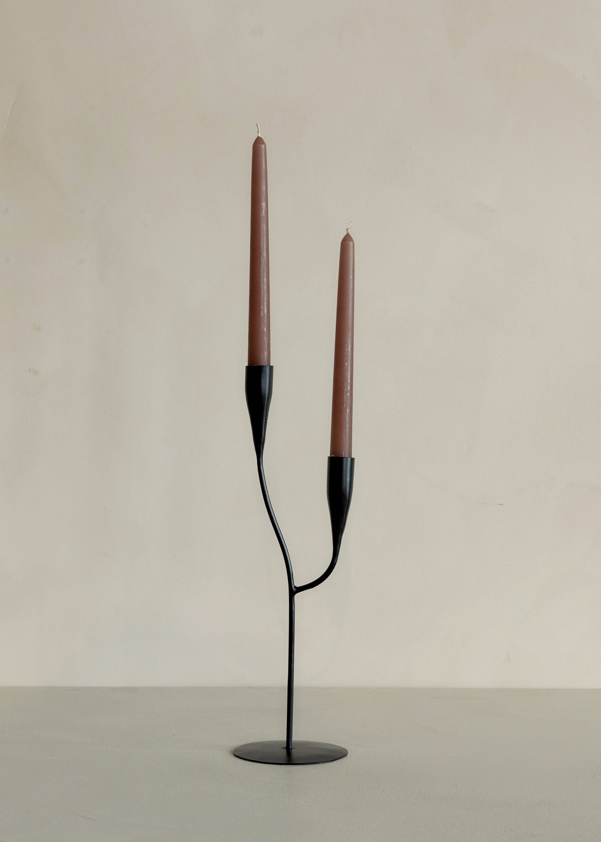 Taper Candle Set of 3 / Mocha