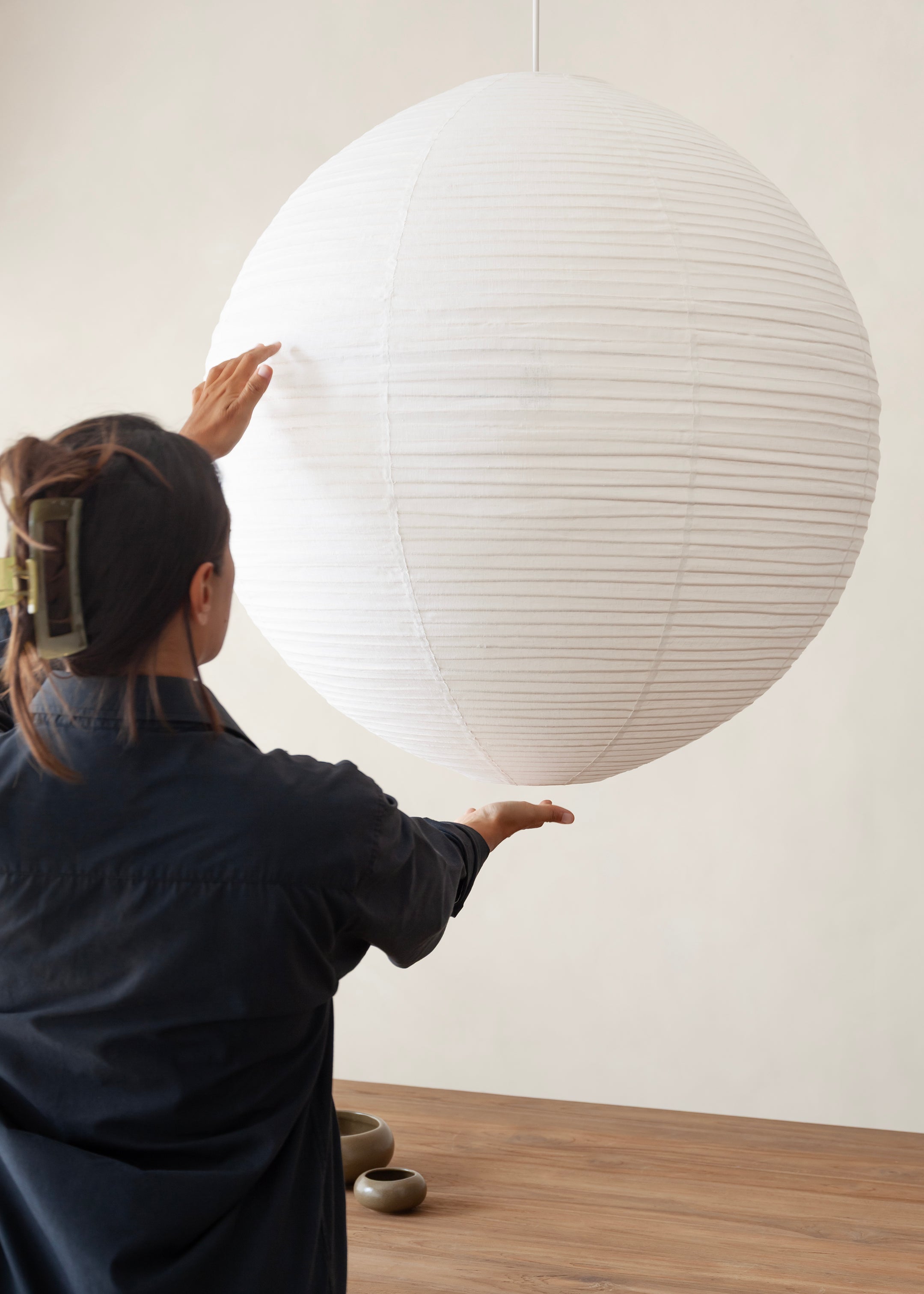 Vaya Linen Lantern / Off White