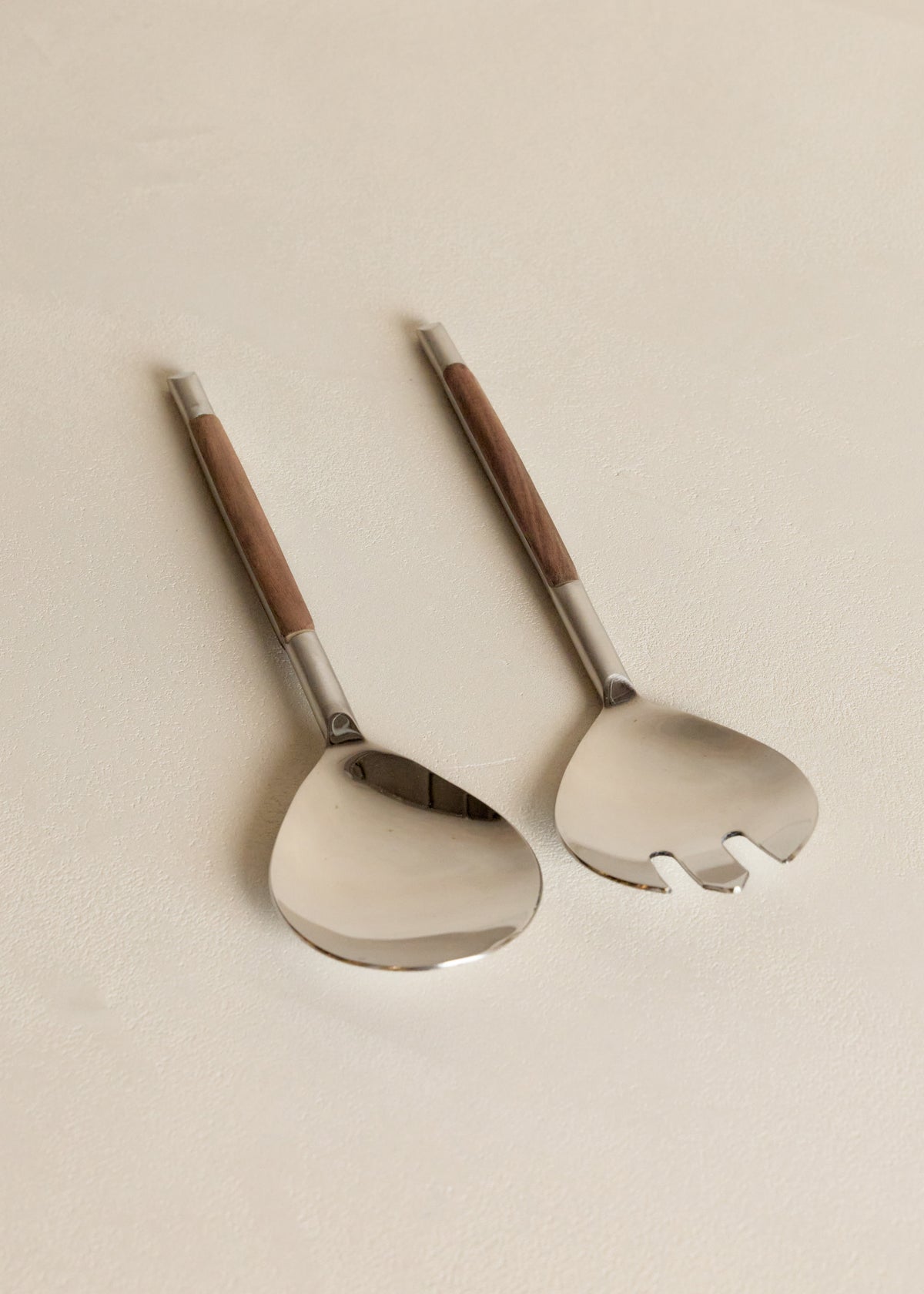 Wood Inlay Salad Servers / Pair