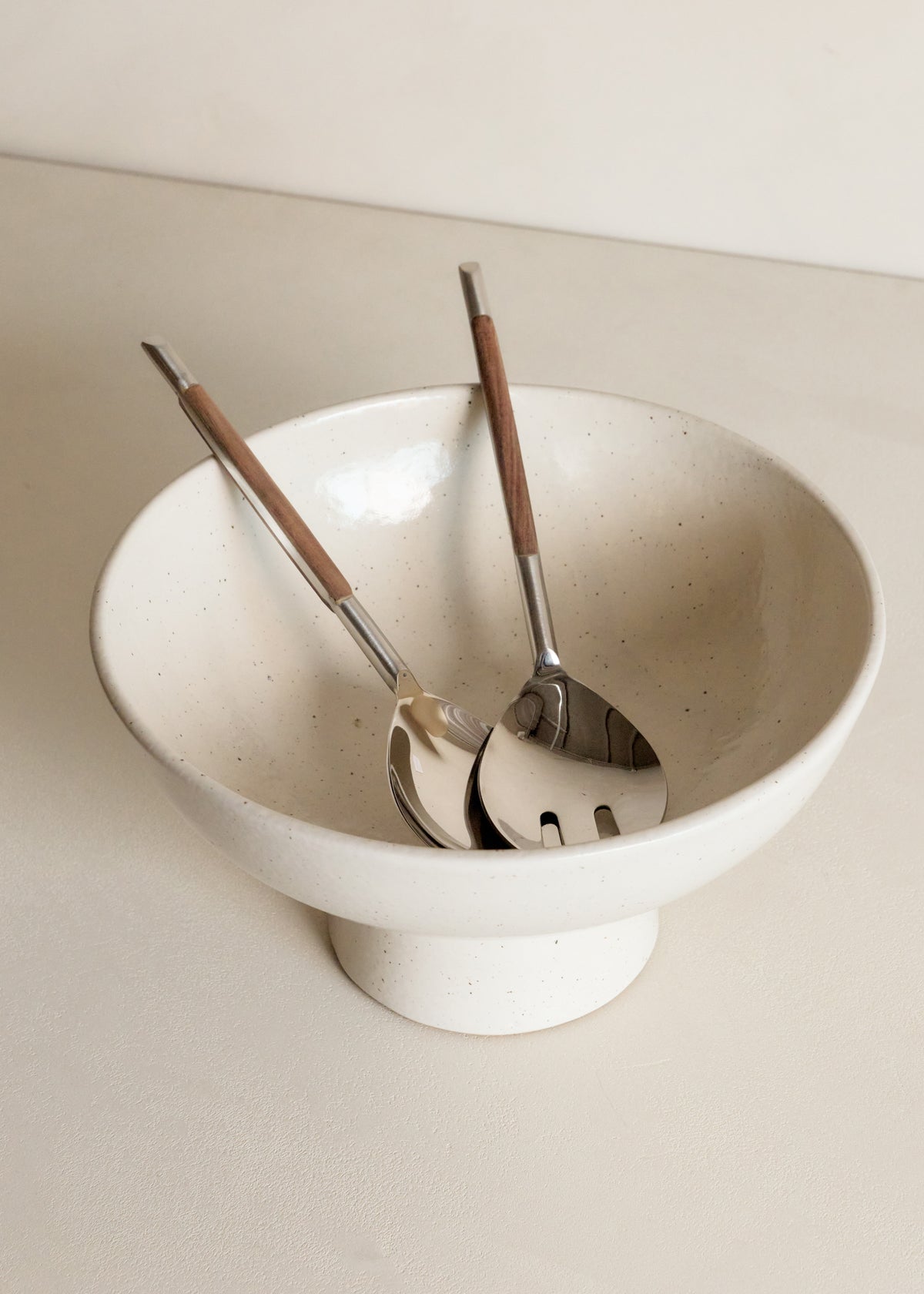 Wood Inlay Salad Servers / Pair