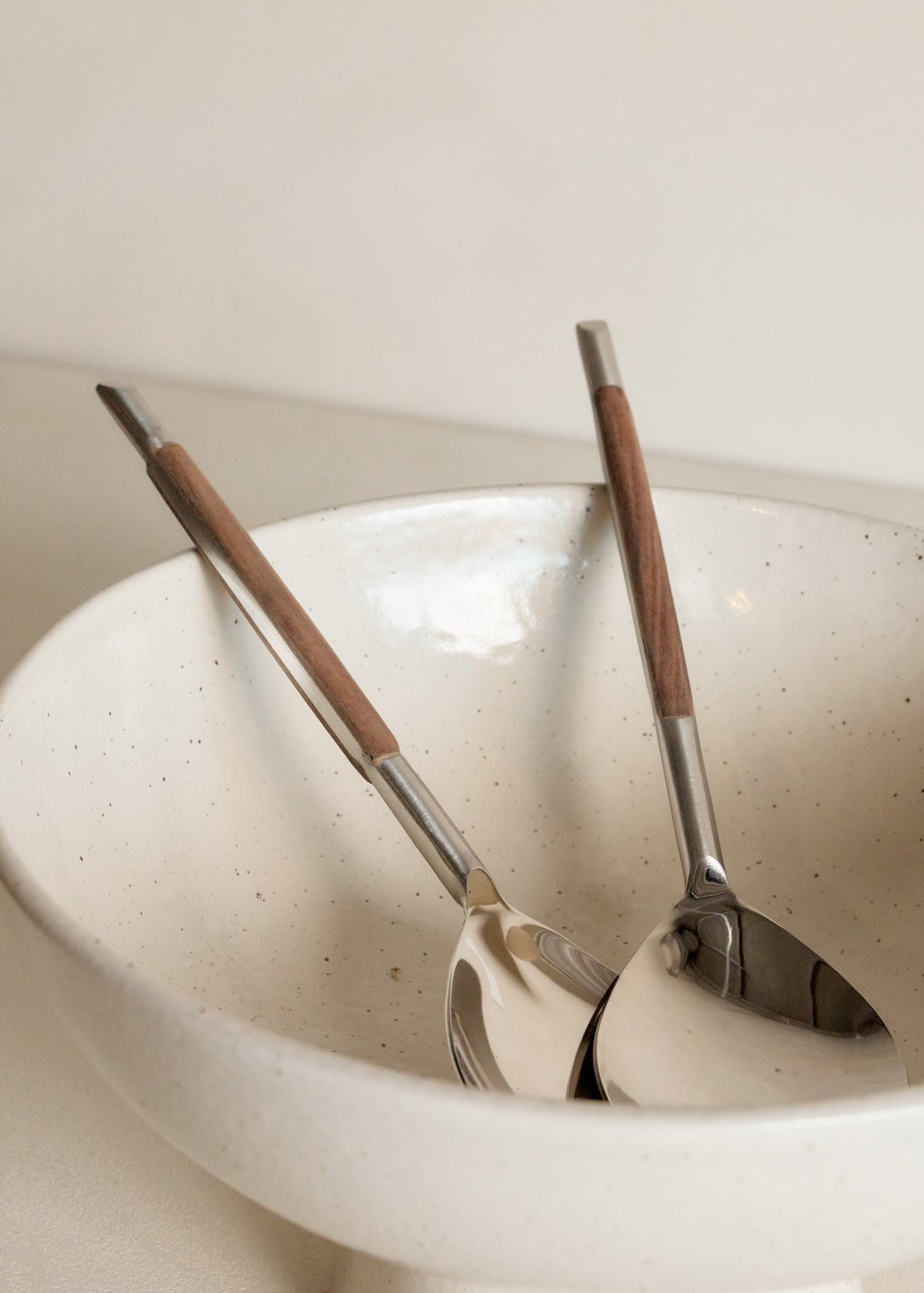 Wood Inlay Salad Servers / Pair