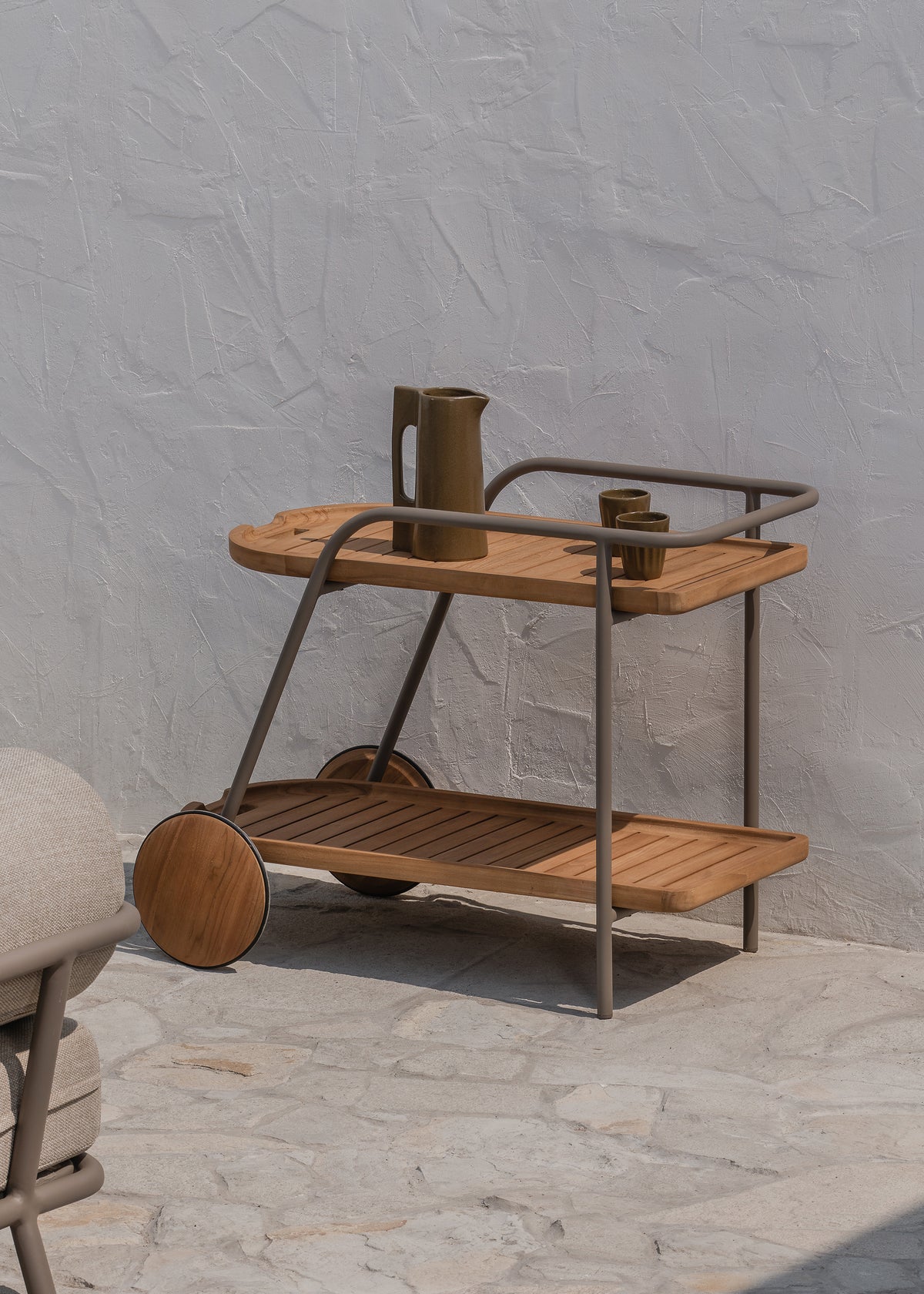 Porto Outdoor Bar Cart / Khaki