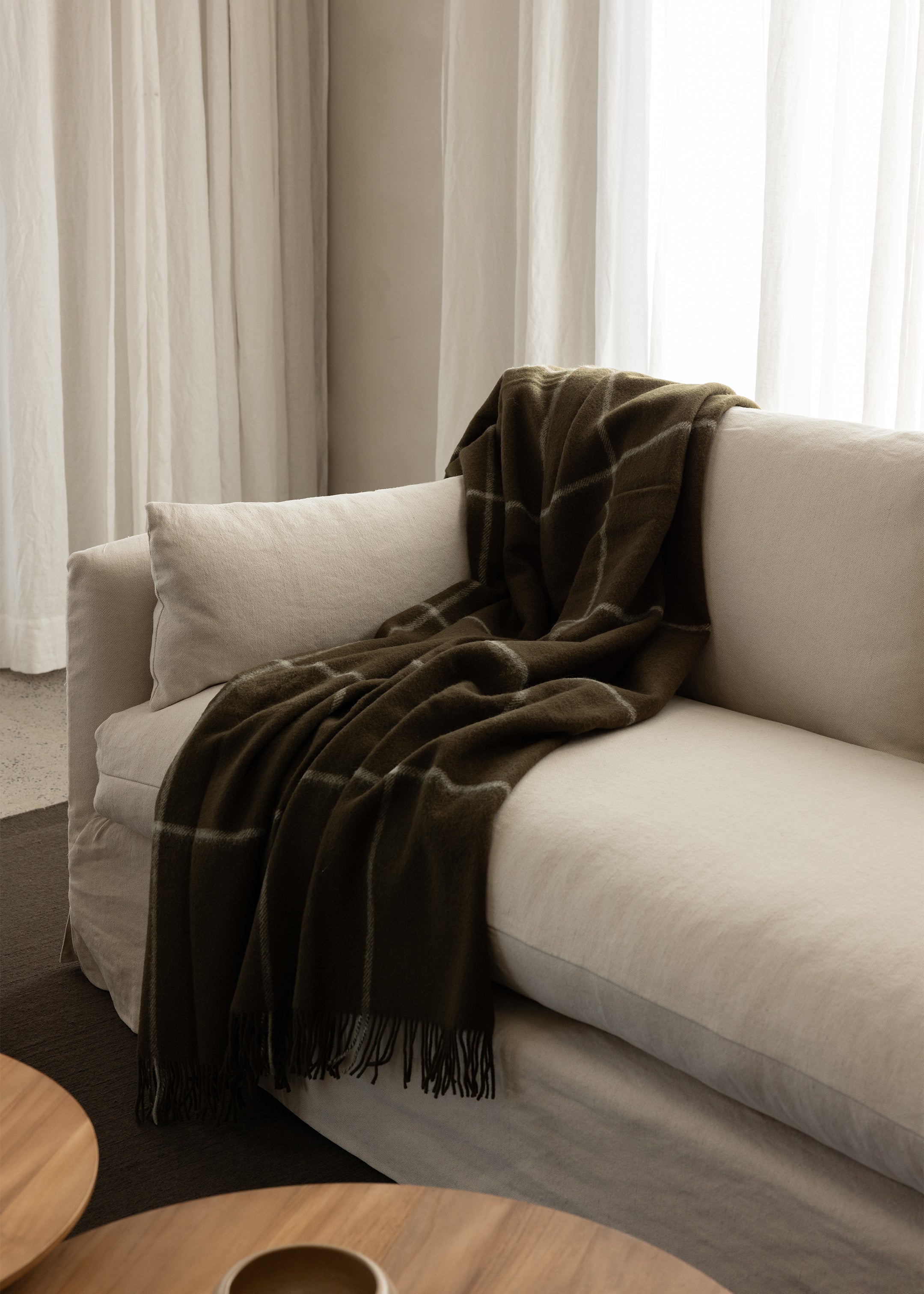Ranfurly Wool Throw / Kelp