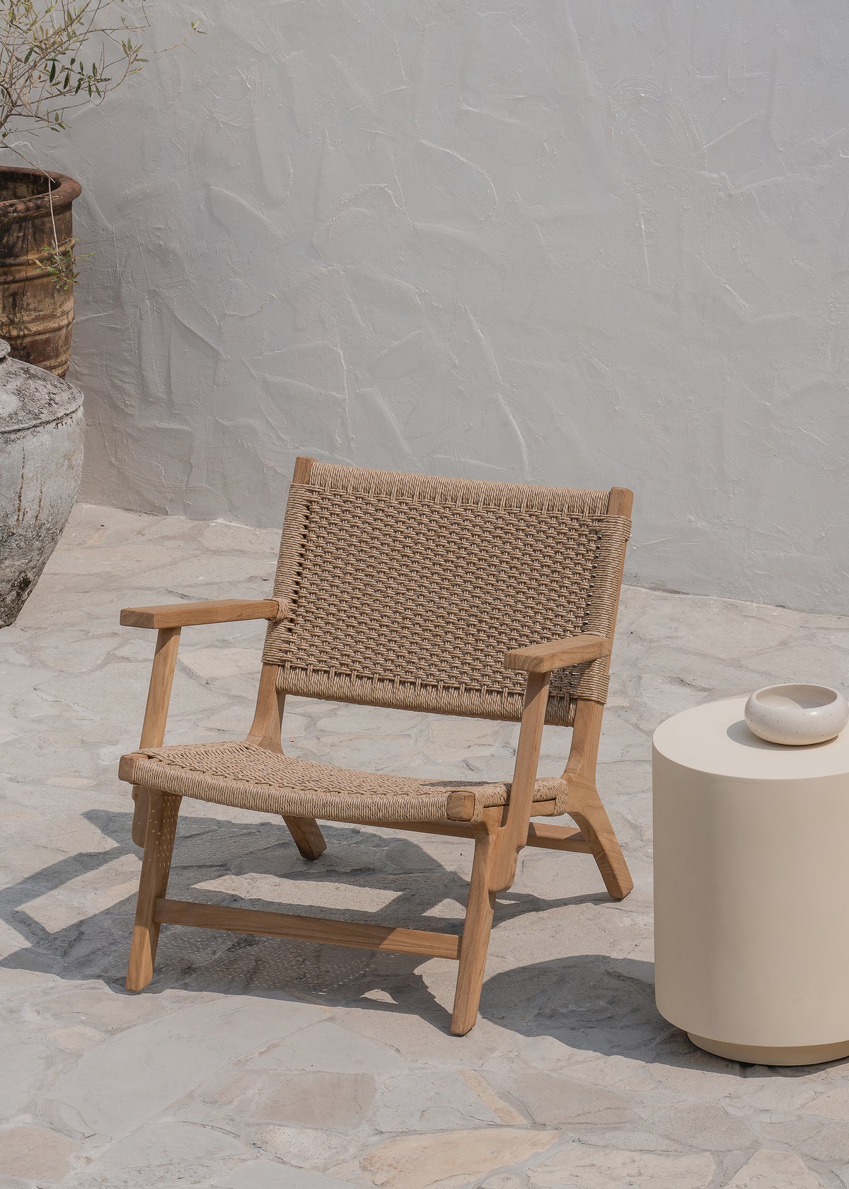 Sunday Lounger with Armrest / Natural
