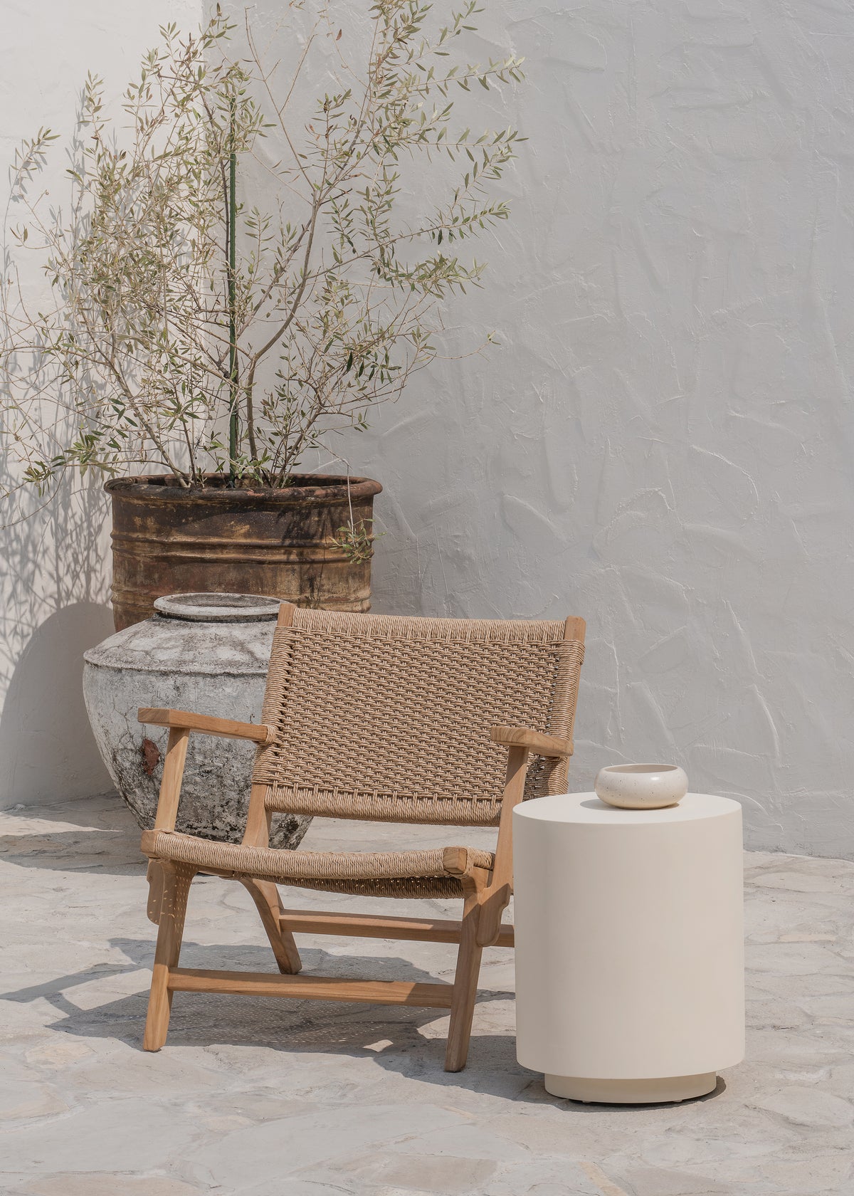 Sunday Lounger with Armrest / Natural
