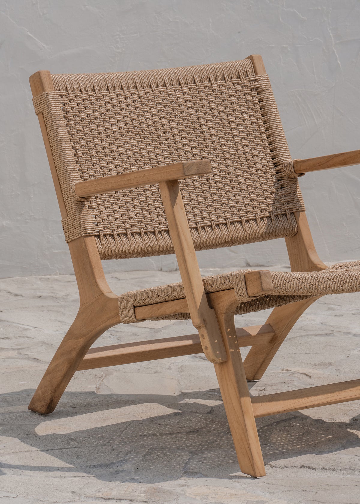 Sunday Lounger with Armrest / Natural